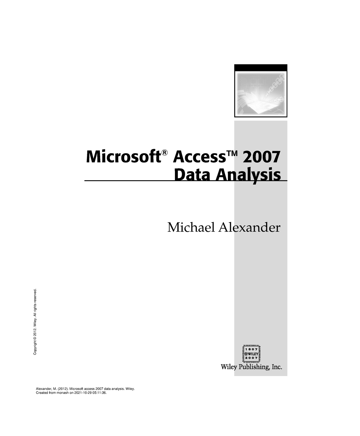 Microsoft Access 2007 Data Analysis Pages 1 To 27 Michael Alexander Microsoft ® Access 8964