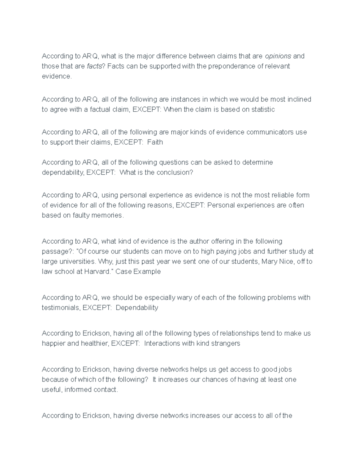 M9 Reading Quiz - This is a study guide for the module 9 quiz ...