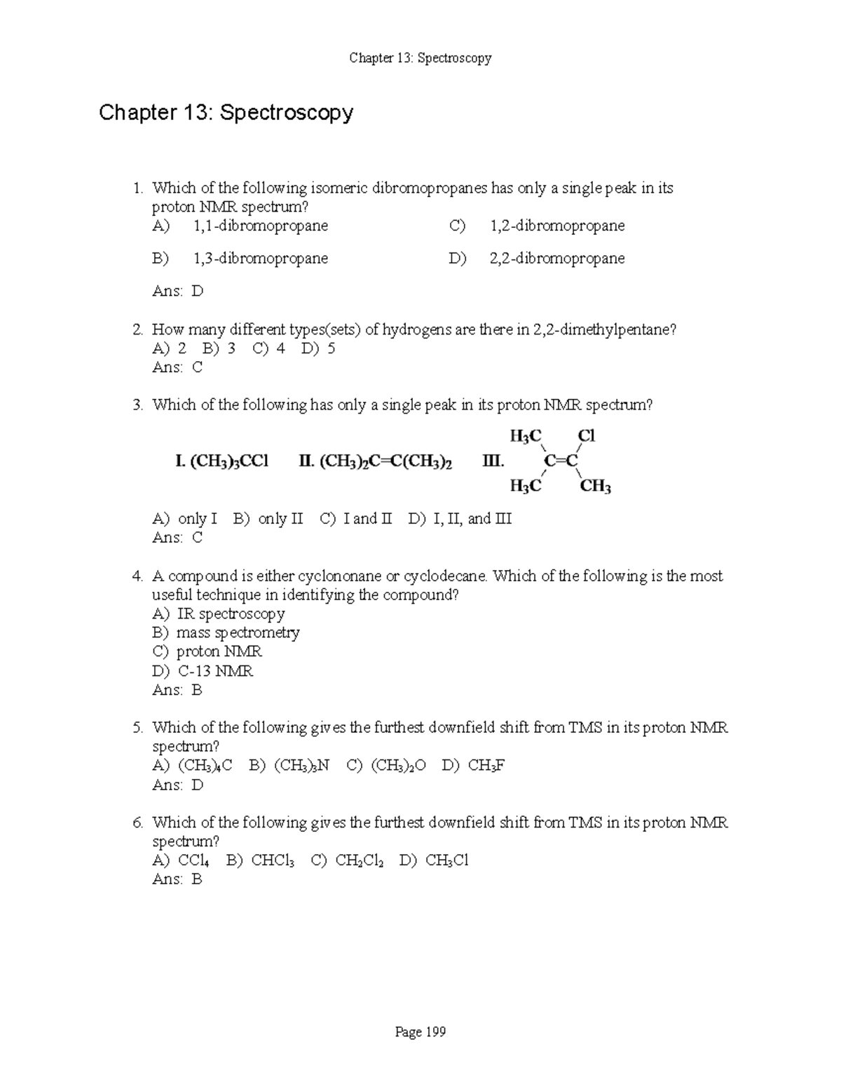 Chapter 13 carey - Chapter 13: Spectroscopy Which of the following ...