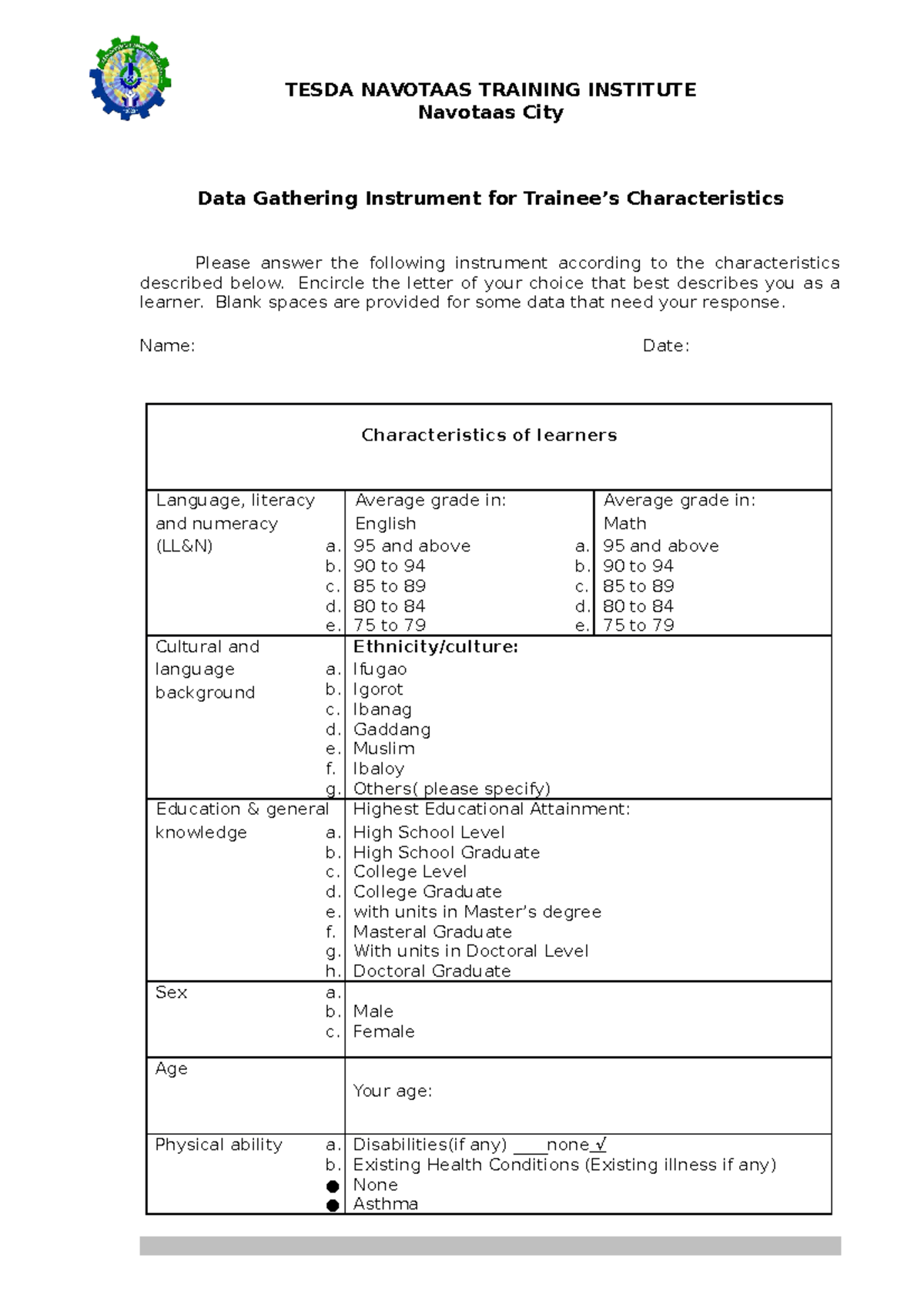 trainees-characteristics-tesda-navotaas-training-institute-navotaas