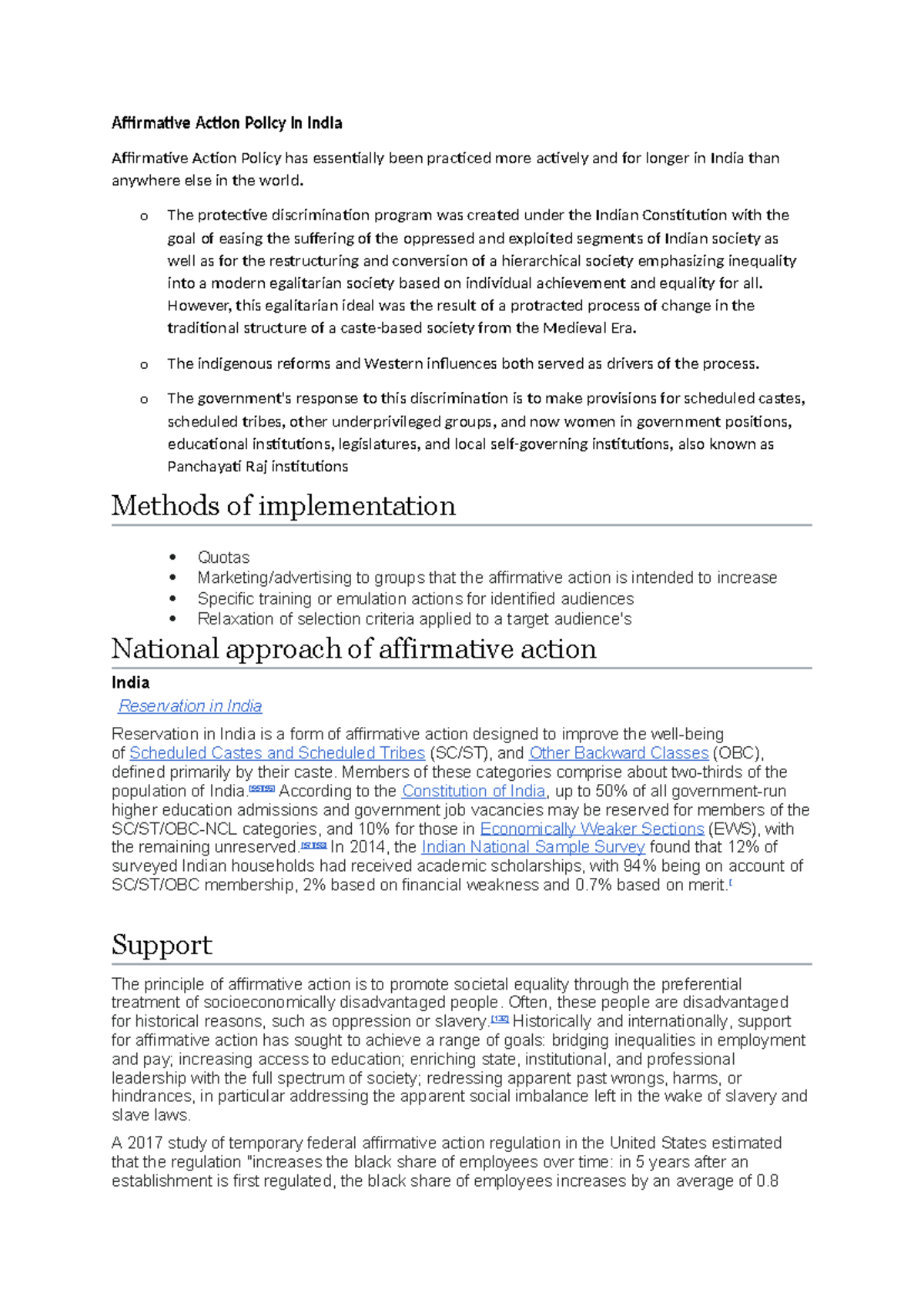 Affirmative Action - FOR ASSIGNMENT - Affirmative Action Policy in ...