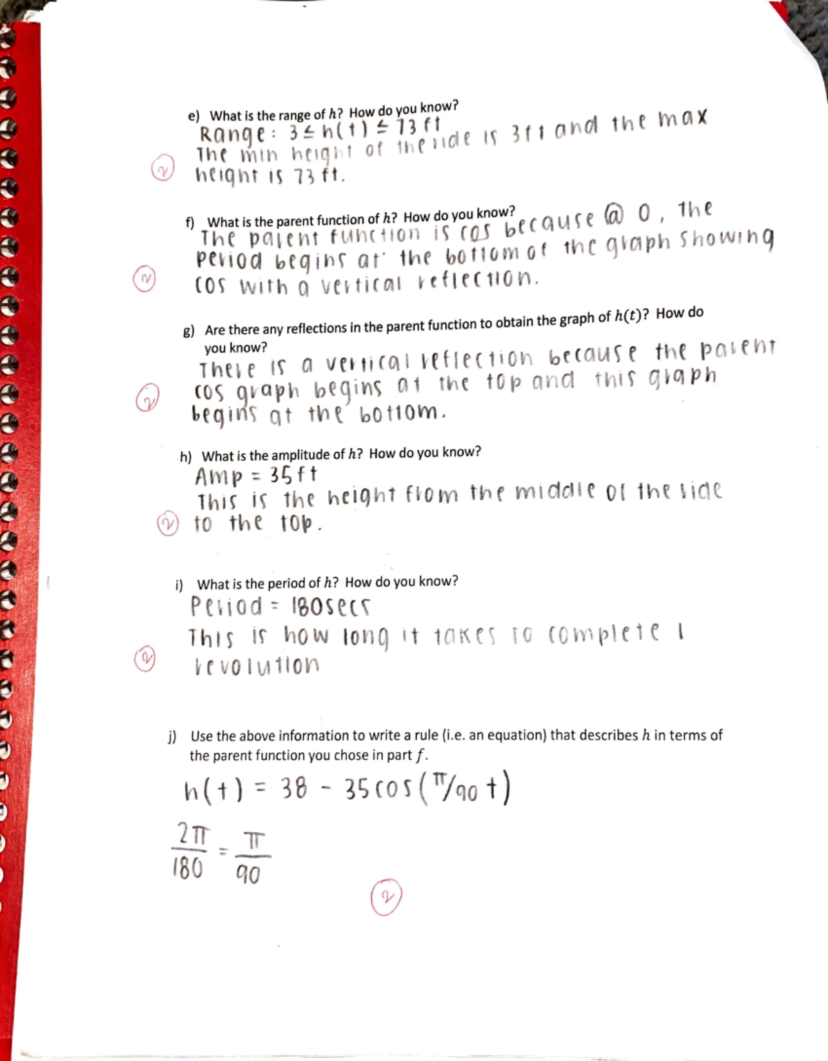 Midterm 2 2021! e) What is the range of h? How do you know? Ranq e= 3