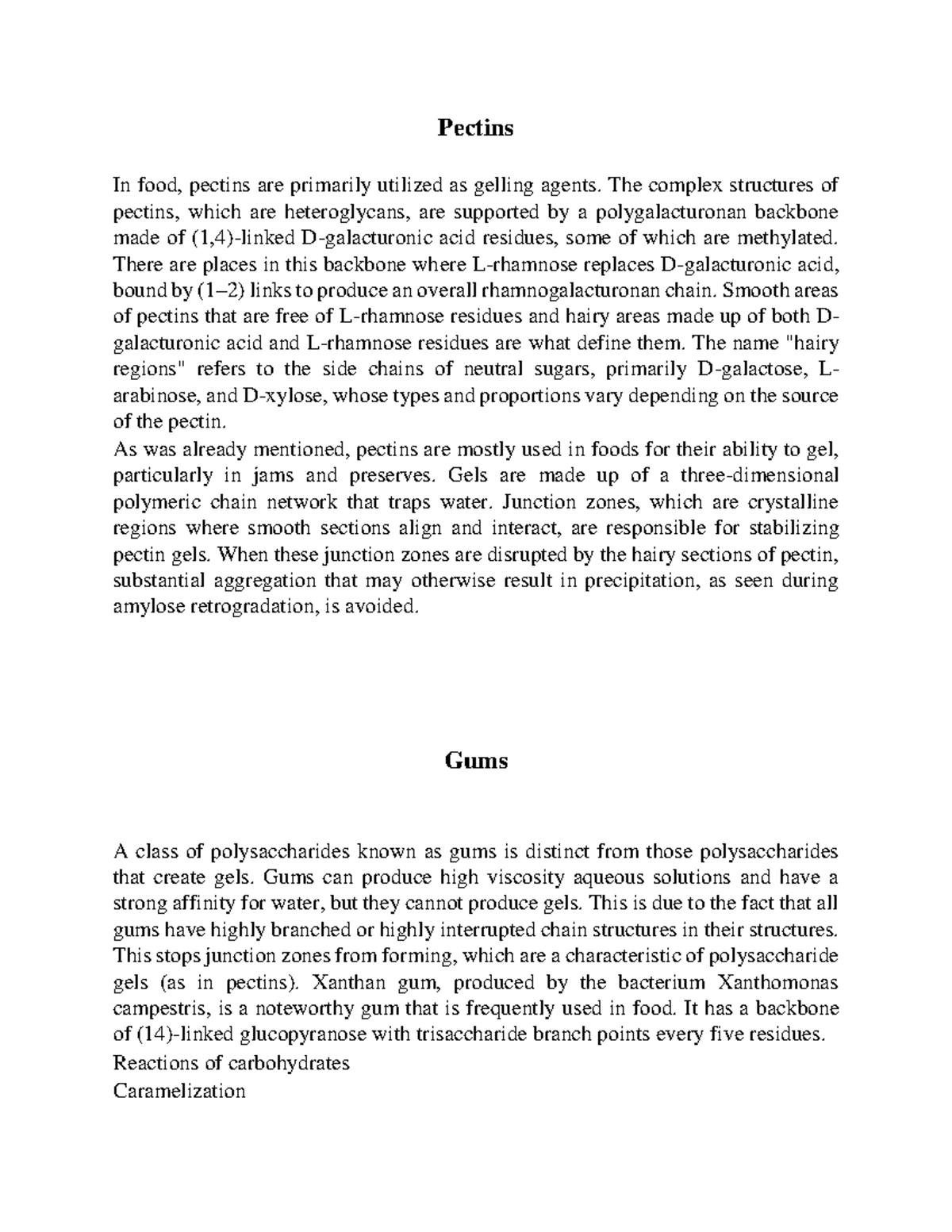 Food science and Technology chapter 2 Food chemistry part 3 Pectins