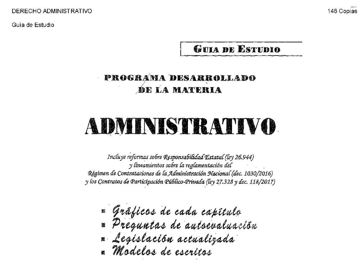 14553 Guia De Estudio - DERECHO ADMINISTRATIVO Gufa De Estudio GIJIA DE ...