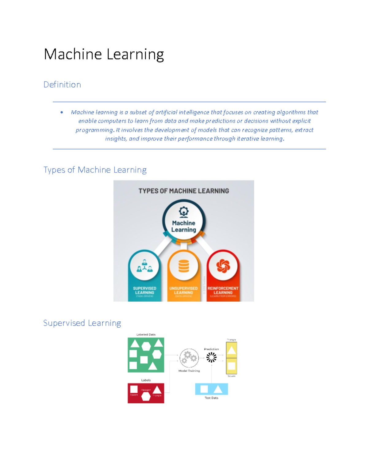 Machine Learning - It involves the development of models that can ...