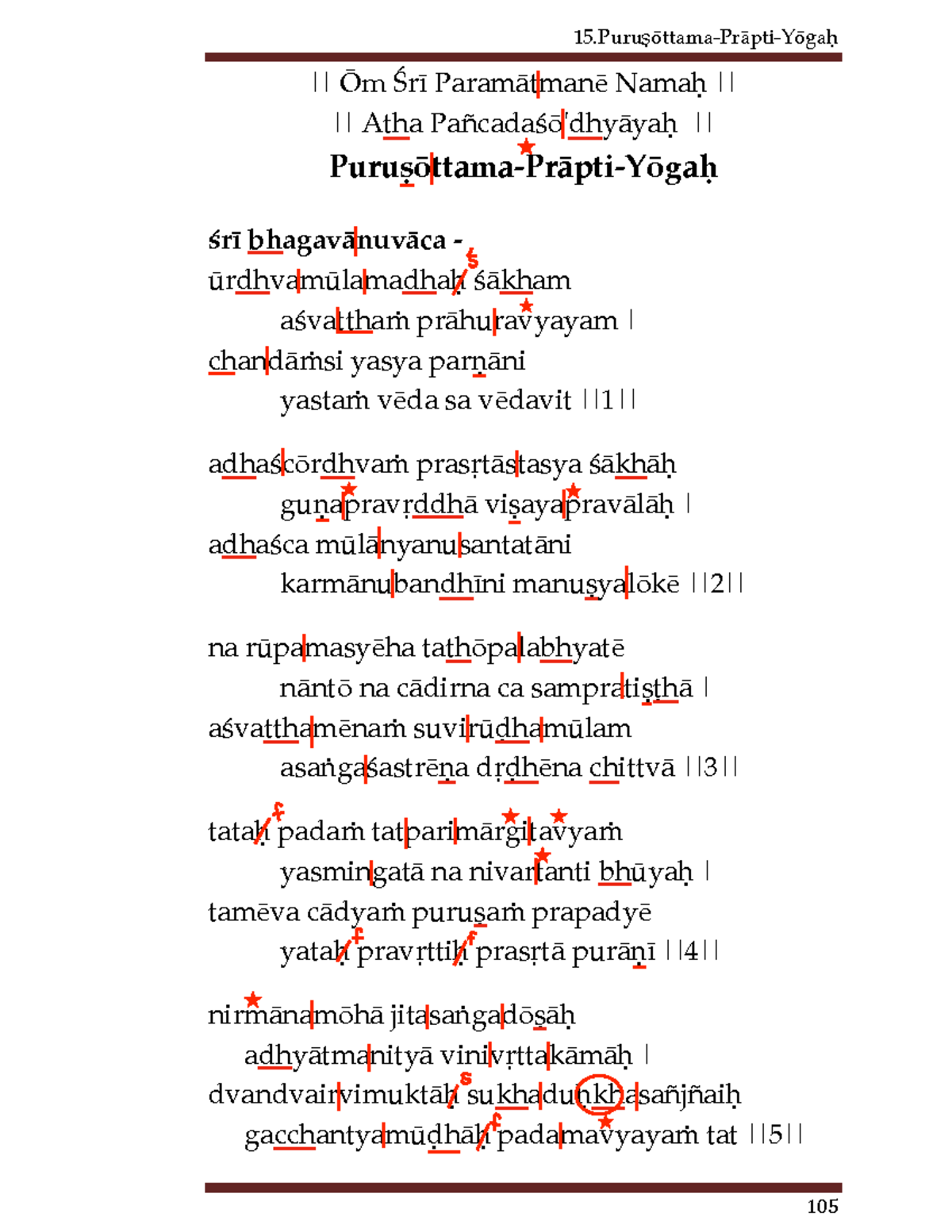 15 Chapter English Markings 15ñºttamaPräptiYºgaù Äm Çré