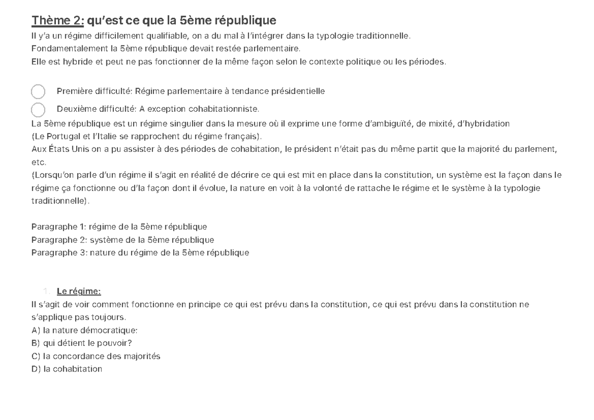 Thème 2 qu’est ce que la 5ème république - 1. Thème 2: qu’est ce que la