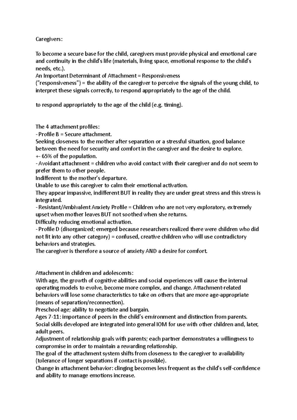 Caregivers Psychology Caregivers To a secure base for the