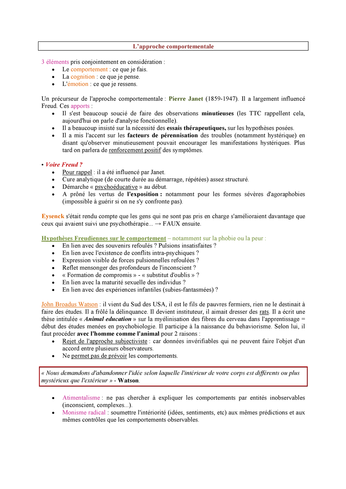 L’approche Comportementale - Comportementale 3 Pris Conjointement En ...