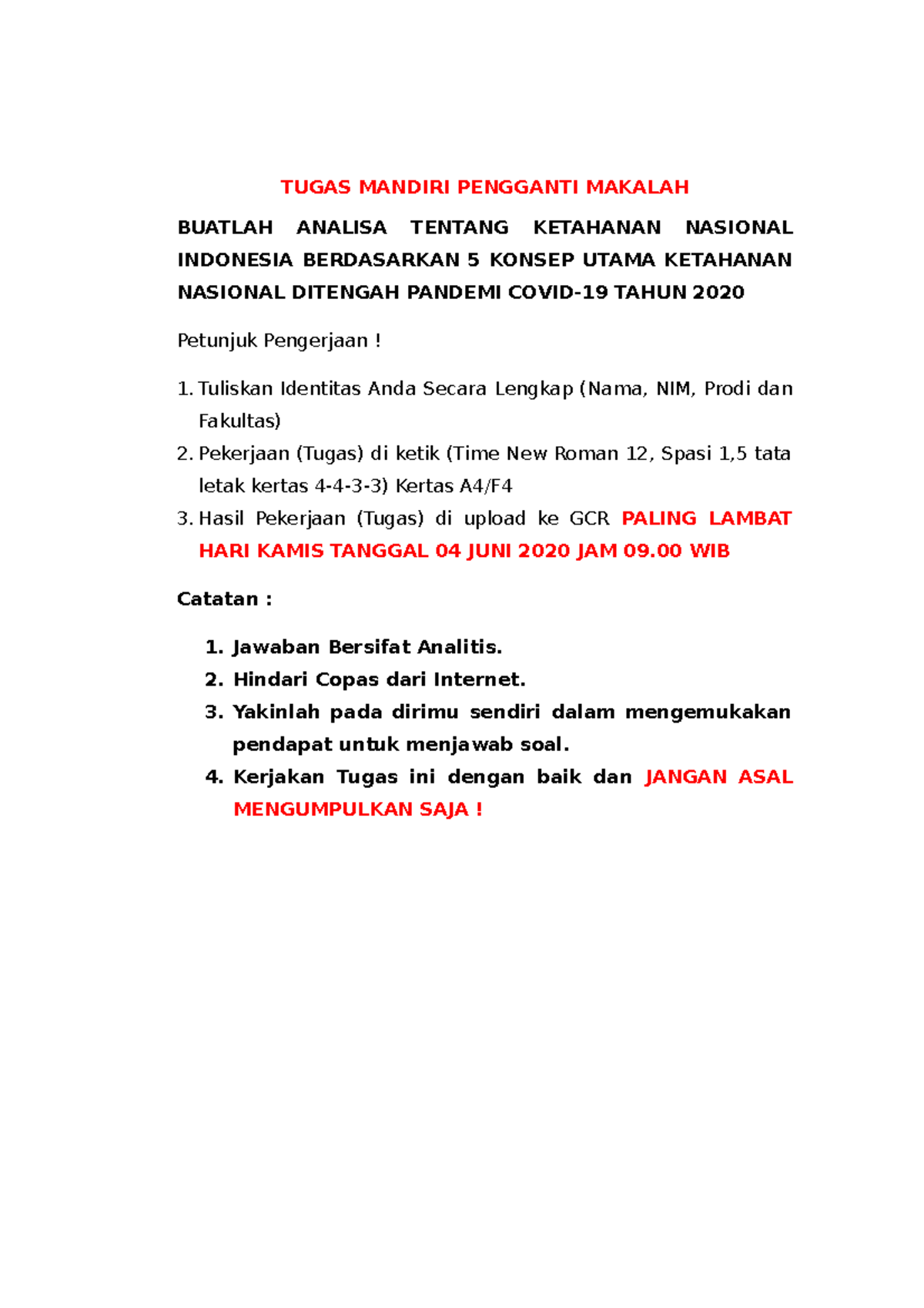 Analisa Tentang Ketahanan Nasional Indonesia Berdasarkan 5 Konsep Utama ...