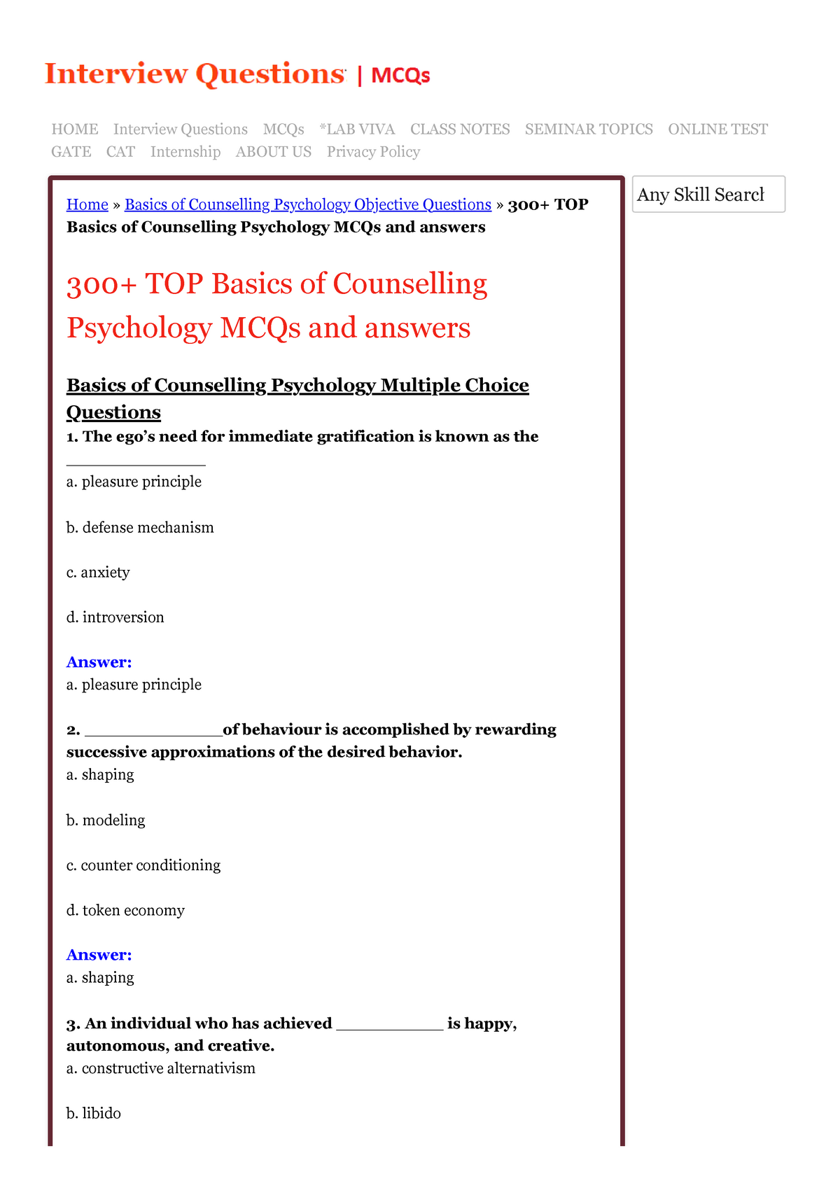 research methods in psychology mcqs with answers