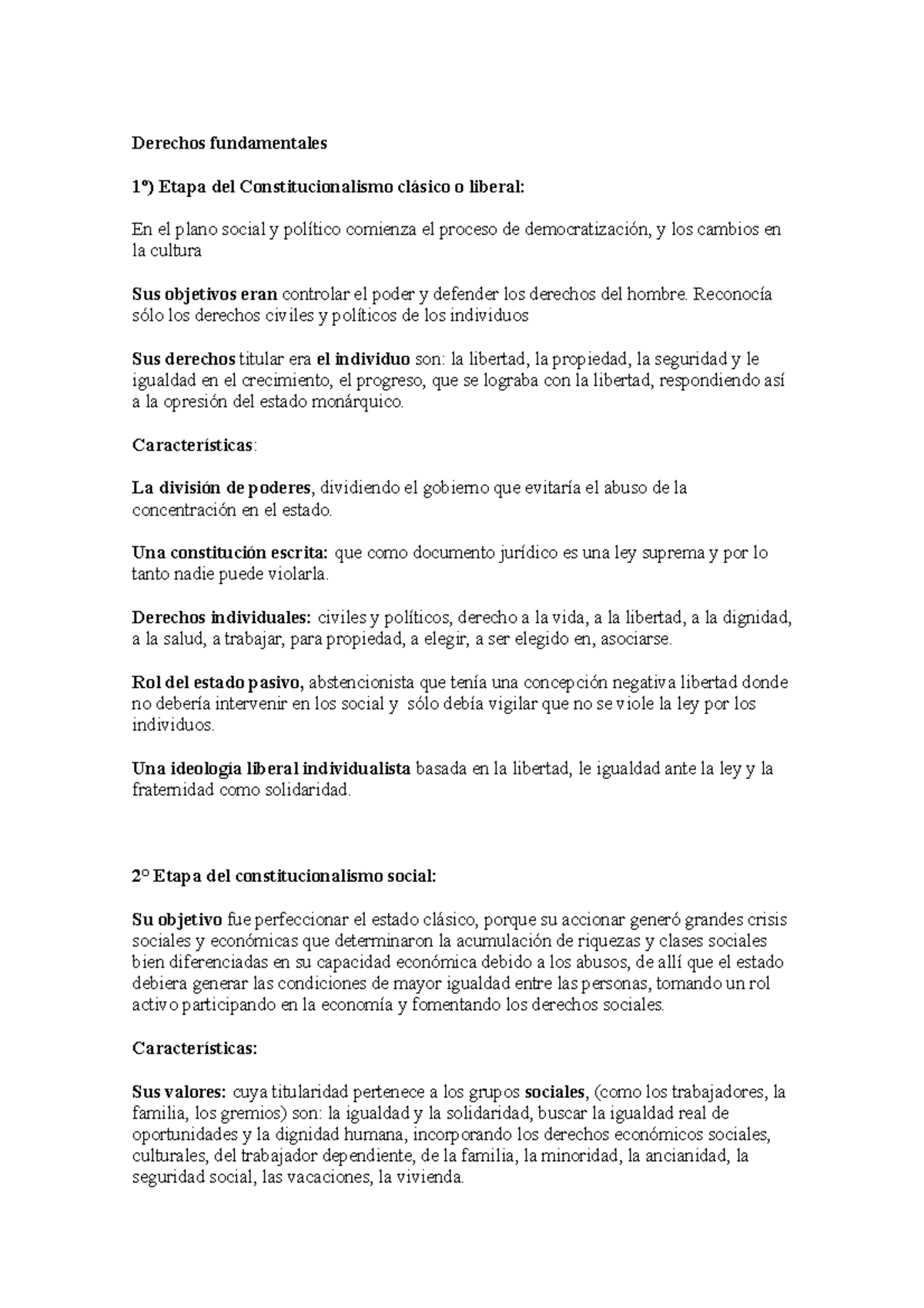 Derechos Fundamentales 2018 Derechos Fundamentales Etapa Del