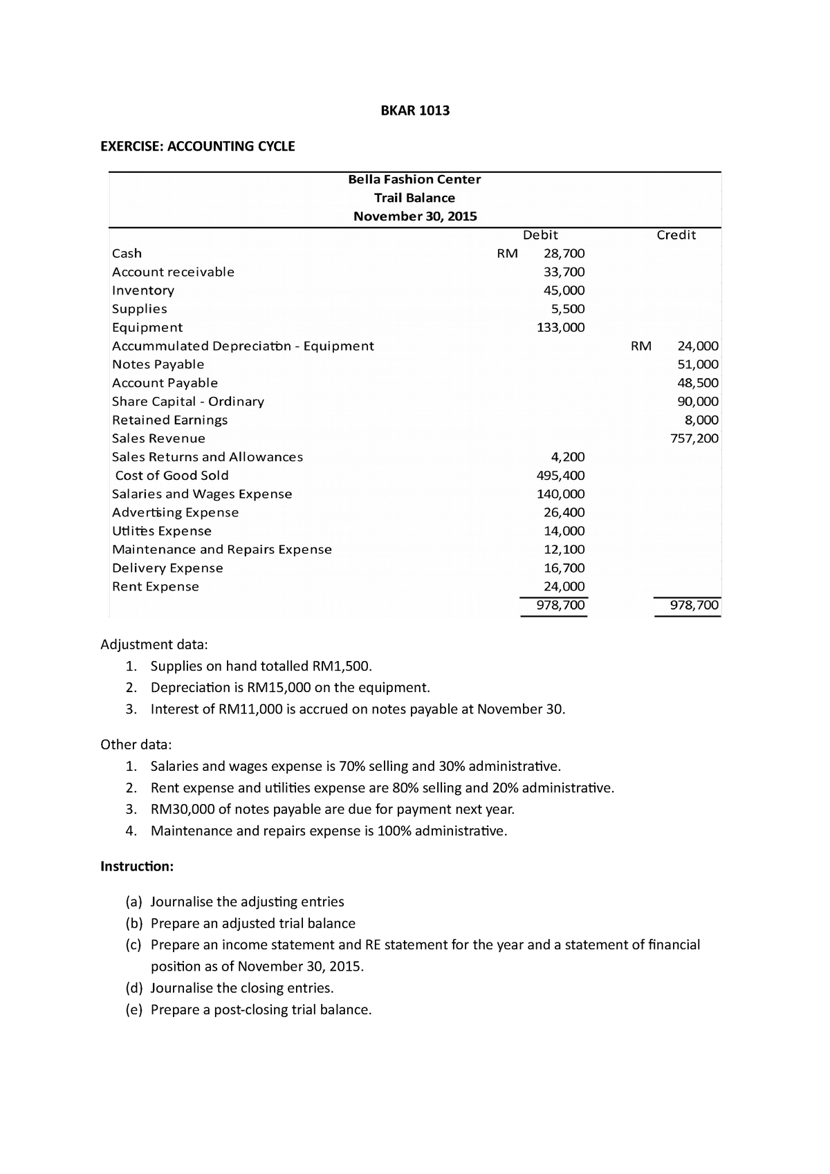 Chap 2 exercise free - FINANCIAL ACCOUNTING & REPORTING 1 - UUM - Studocu