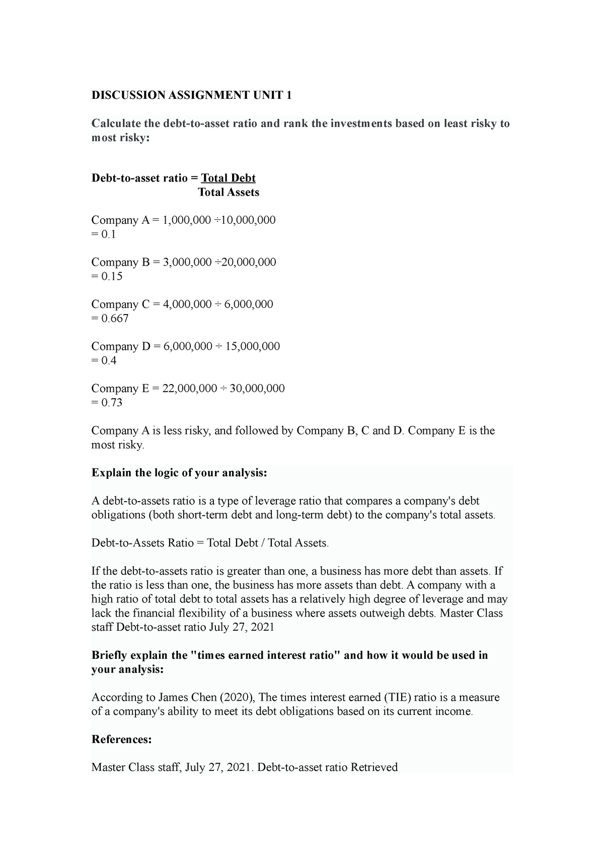 unit 10 financial accounting assignment