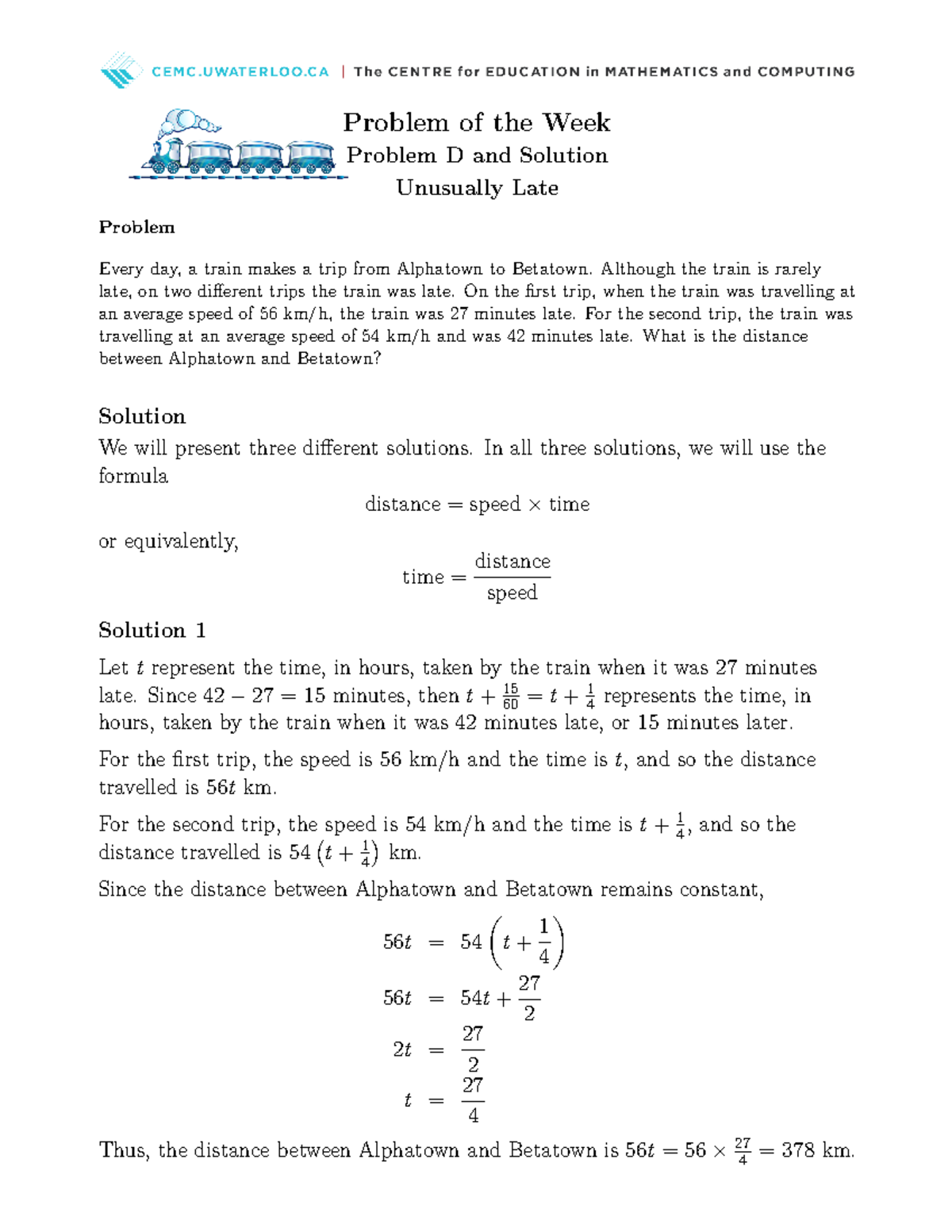 Potwd 21 N 22 S - .math worksheet - Problem of the Week Problem D and ...