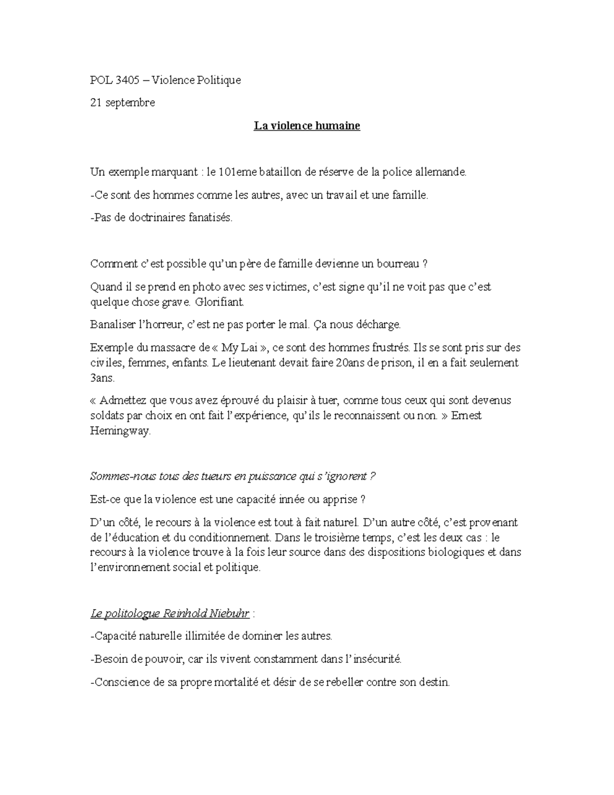 dissertation violence politique