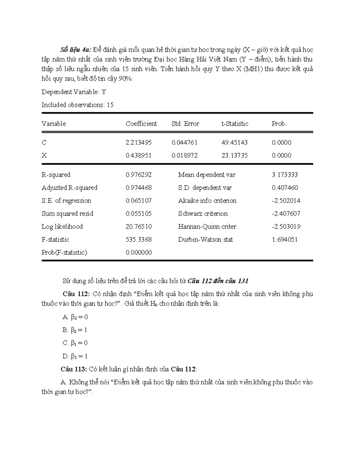 4a + 5a chương 3 Dùng luyện tập trắc nghiệm Số liệu 4a Để đánh giá mối quan hệ thời gian tự