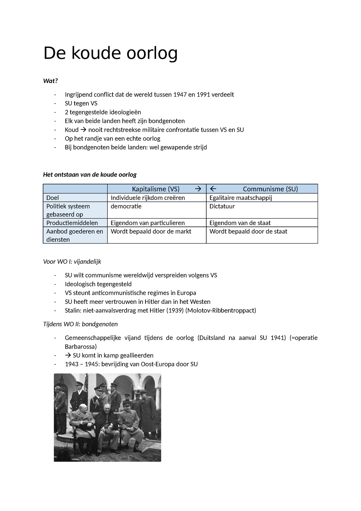 De Koude Oorlog Samenvatting - De Koude Oorlog Wat? - Ingrijpend ...