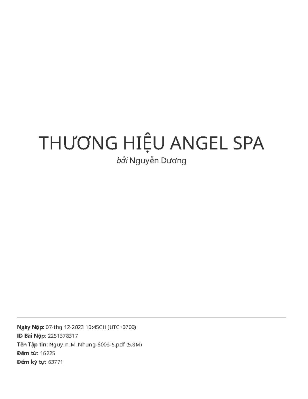 THƯƠNG HIỆU Angel SPA - ai in mkt - THƯƠNG HIỆU ANGEL SPA bởi Nguyễn