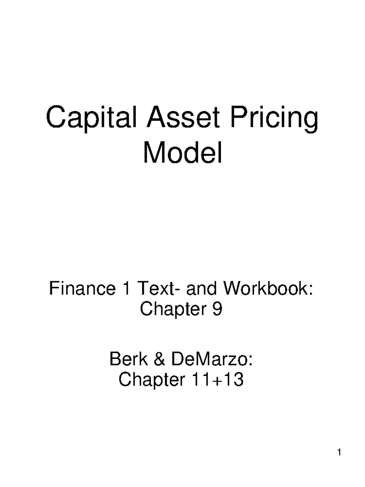 notes-finance-1-lecture-2-capital-asset-pricing-model-capital-asset