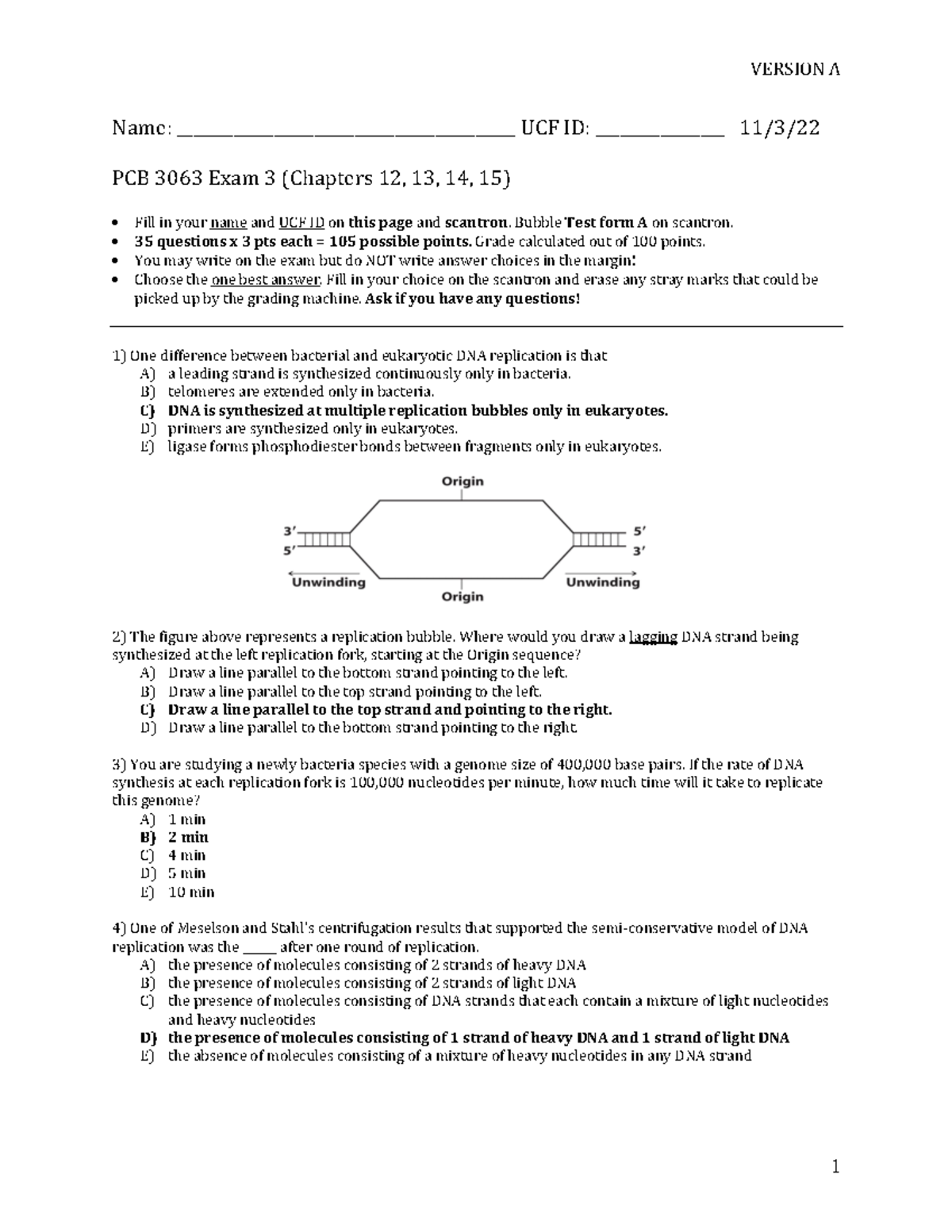 Exam 3 Name __________________________________________ UCF