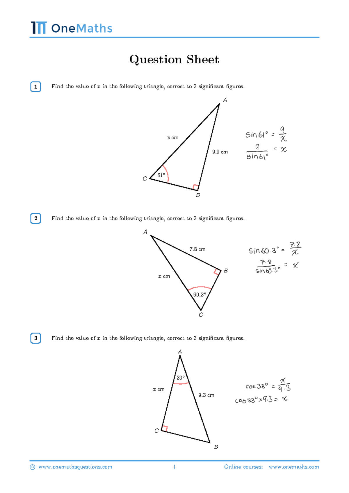 LG444618 11 07 2021 worksheet questions - Question Sheet 1 Find the ...
