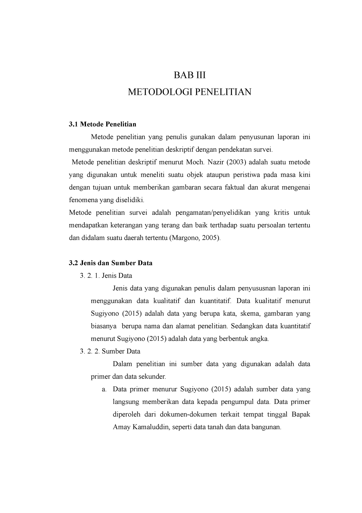 BAB III - Bab 3 - BAB III METODOLOGI PENELITIAN 3 Metode Penelitian ...