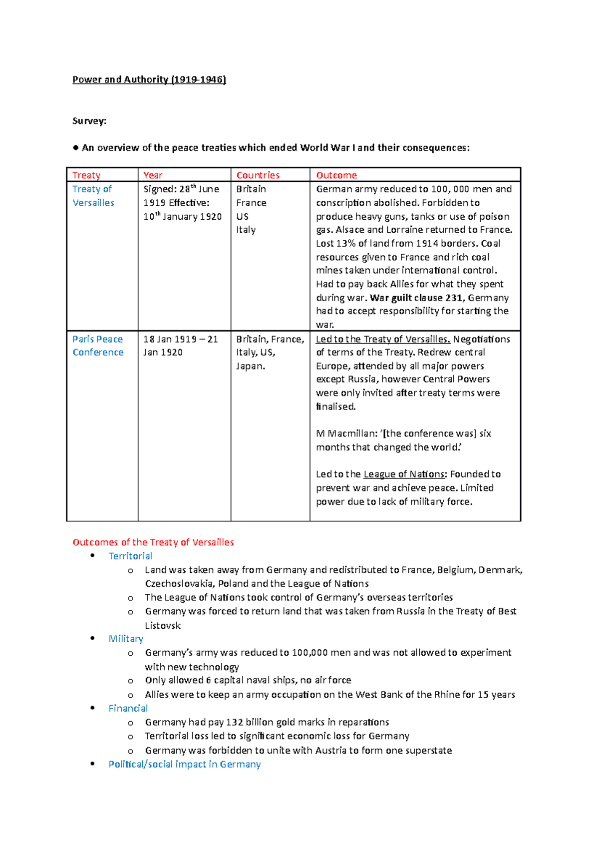 Modern Power and Authority Syllabus Notes - Studocu