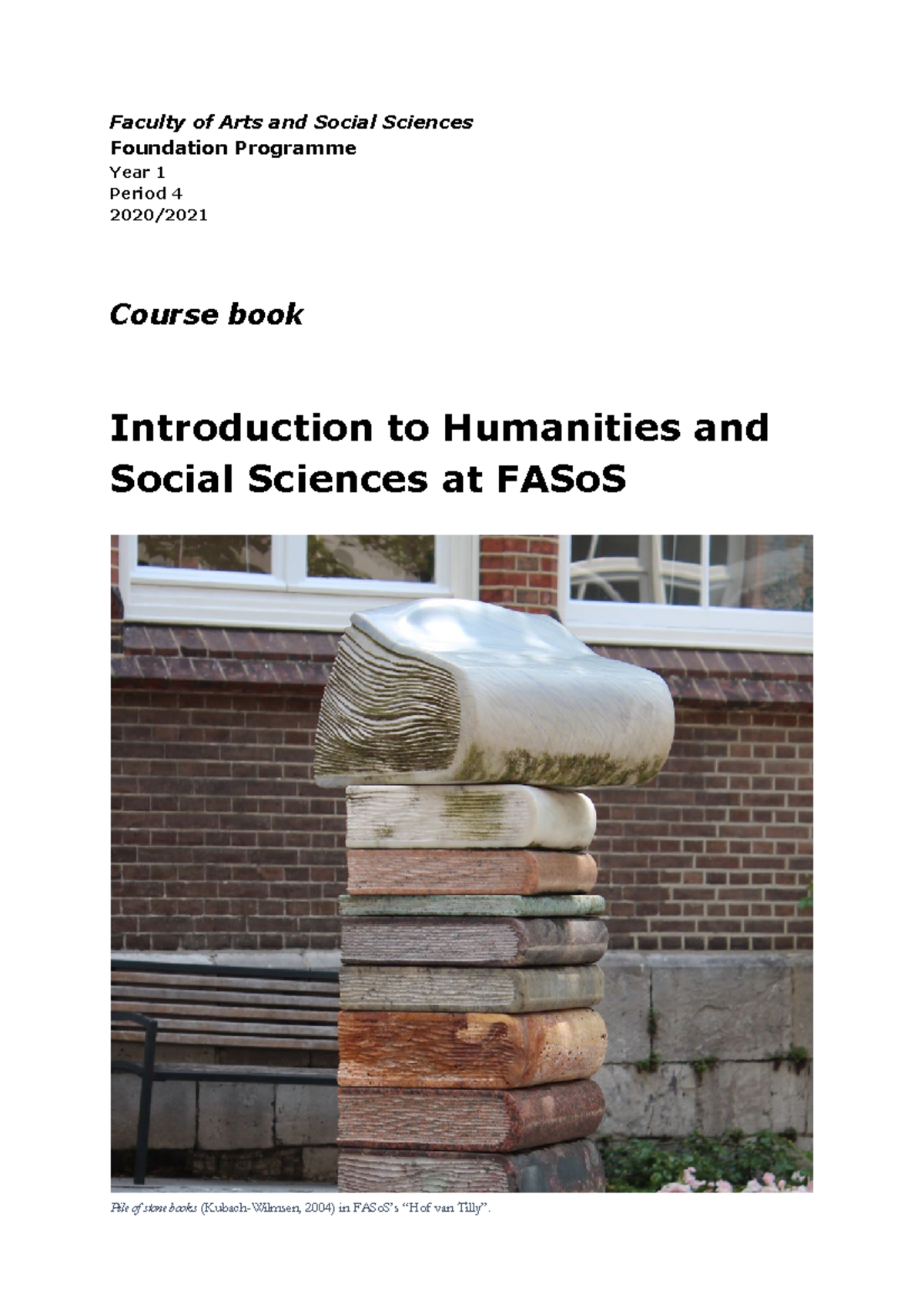 2020-2021 Course Book FP - Introduction To Humanities And Social ...