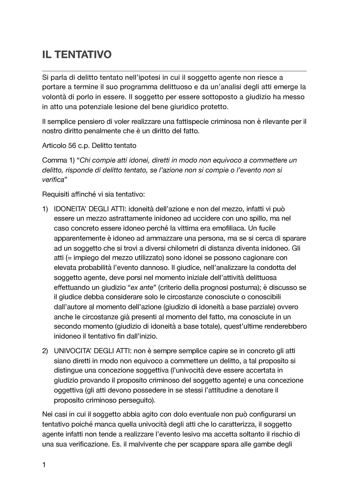 IL Tentativo Pdf - IL TENTATIVO Si Parla Di Delitto Tentato In Cui Il ...