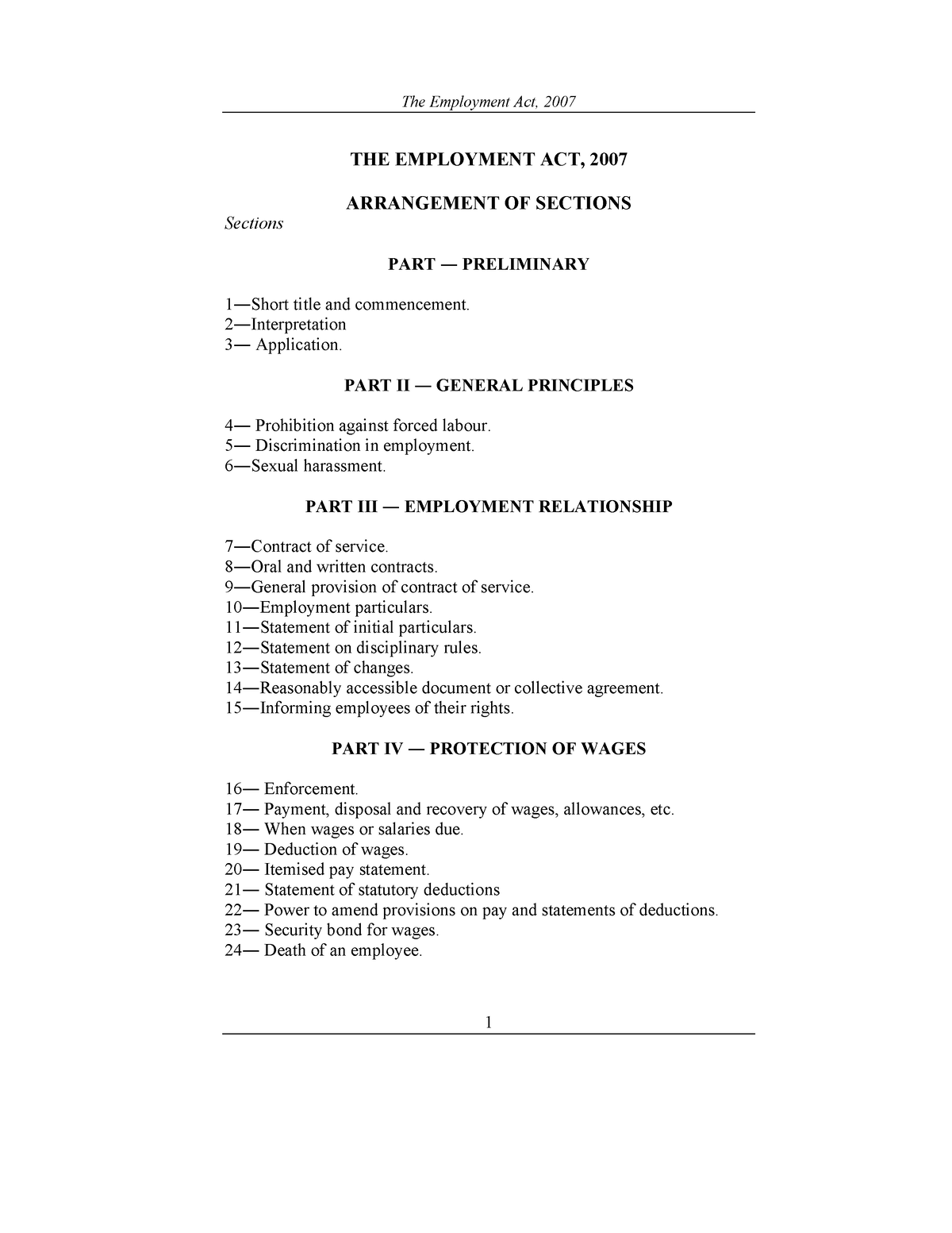 the-employment-act-2007-theemploymentact-2007-arrangementofsections