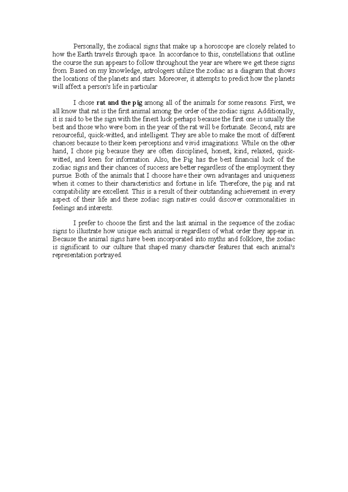 M1 Pre task Personally, the zodiacal signs that make up a horoscope