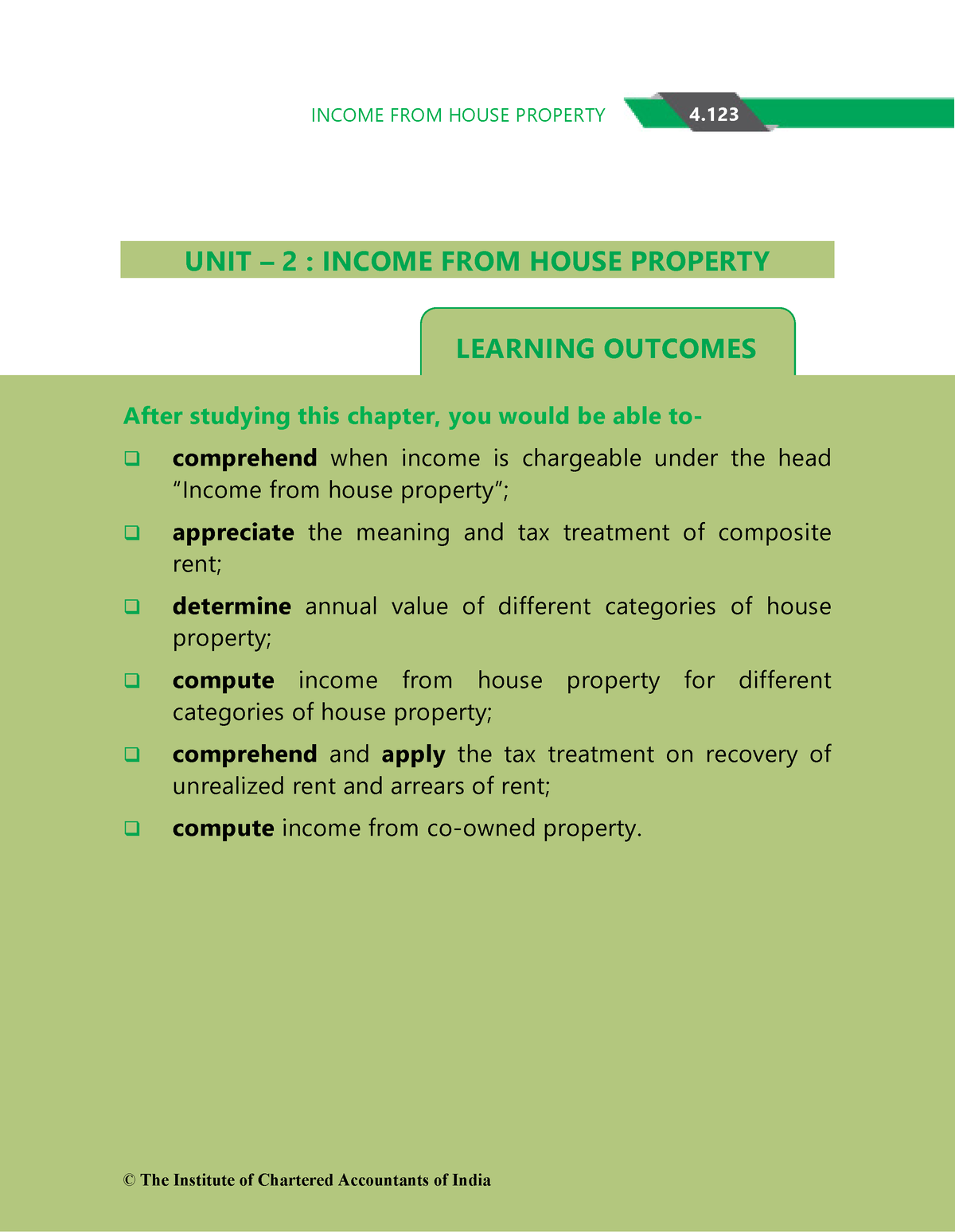 case study on income from house property