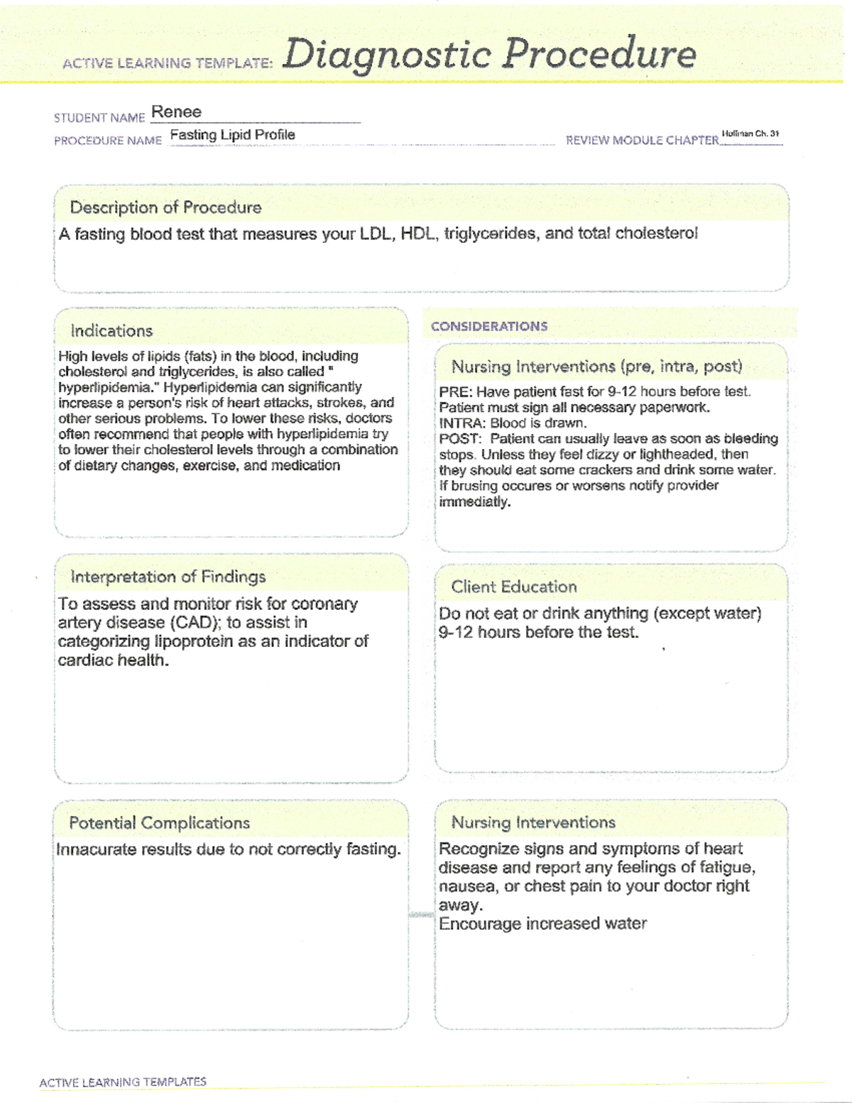 Lipidpaneltemplate - ati - NUR 155 - Studocu