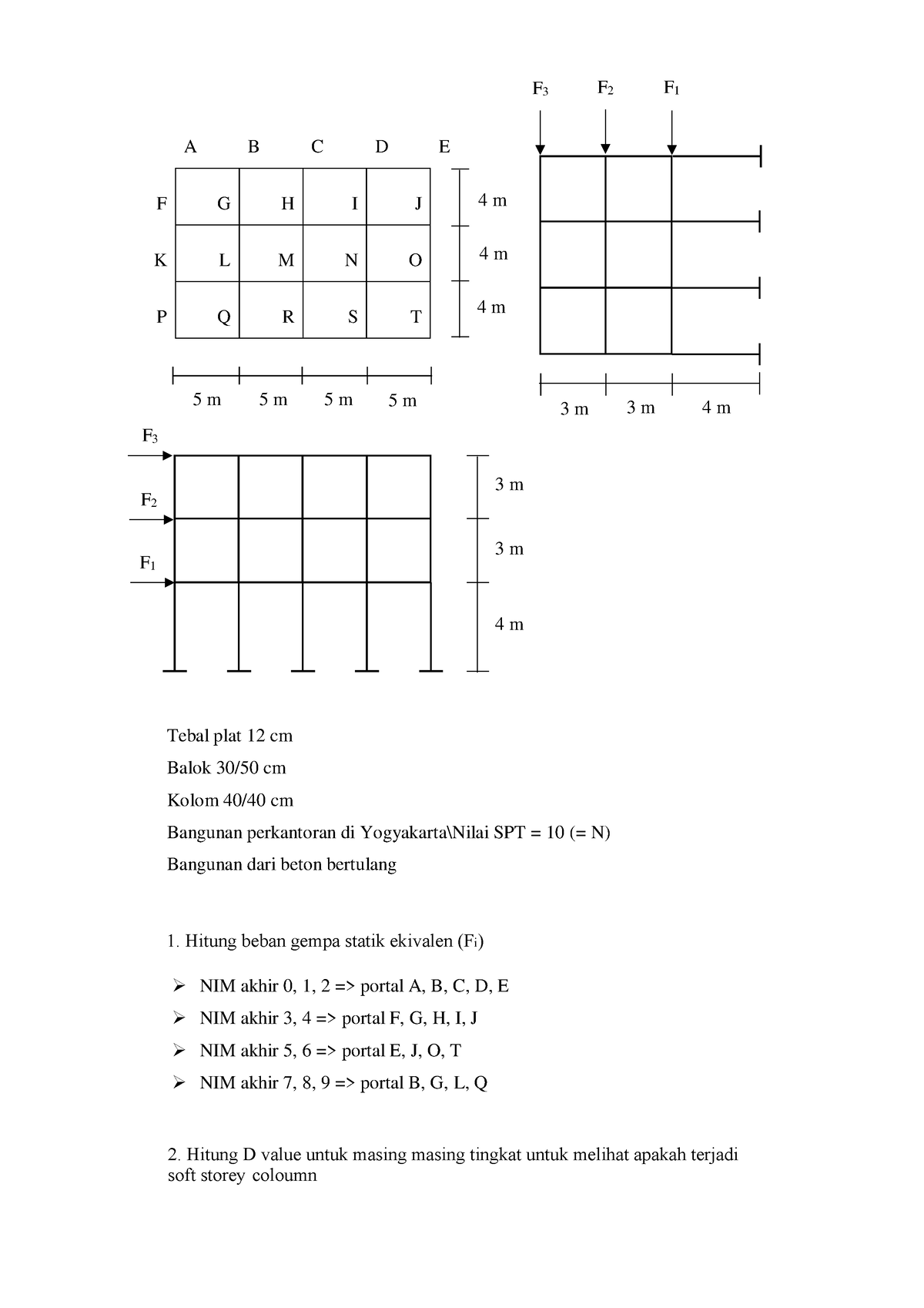 Soal Perhitungan Beban Gempa - A B C D E F G H I J K L M N O P Q R S T ...