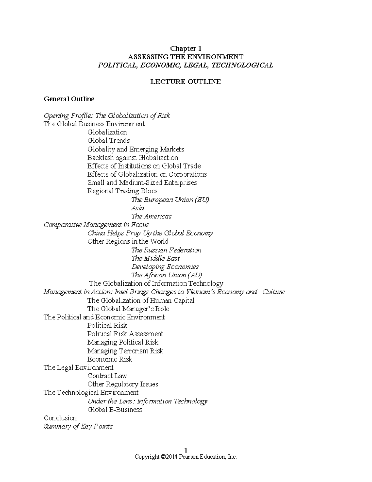 Chapter 01 Assessing the environment - 1 Chapter 1 ASSESSING THE ...