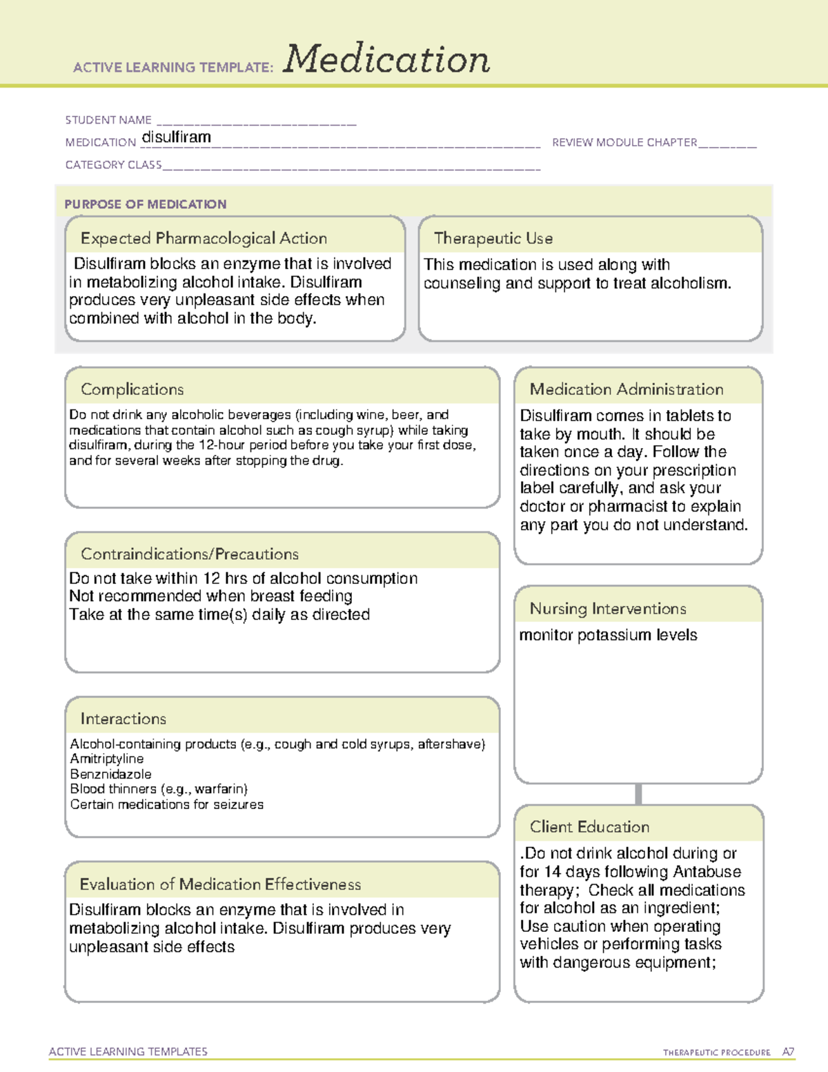 Med 4 - medication - ACTIVE LEARNING TEMPLATES THERAPEUTIC PROCEDURE A ...