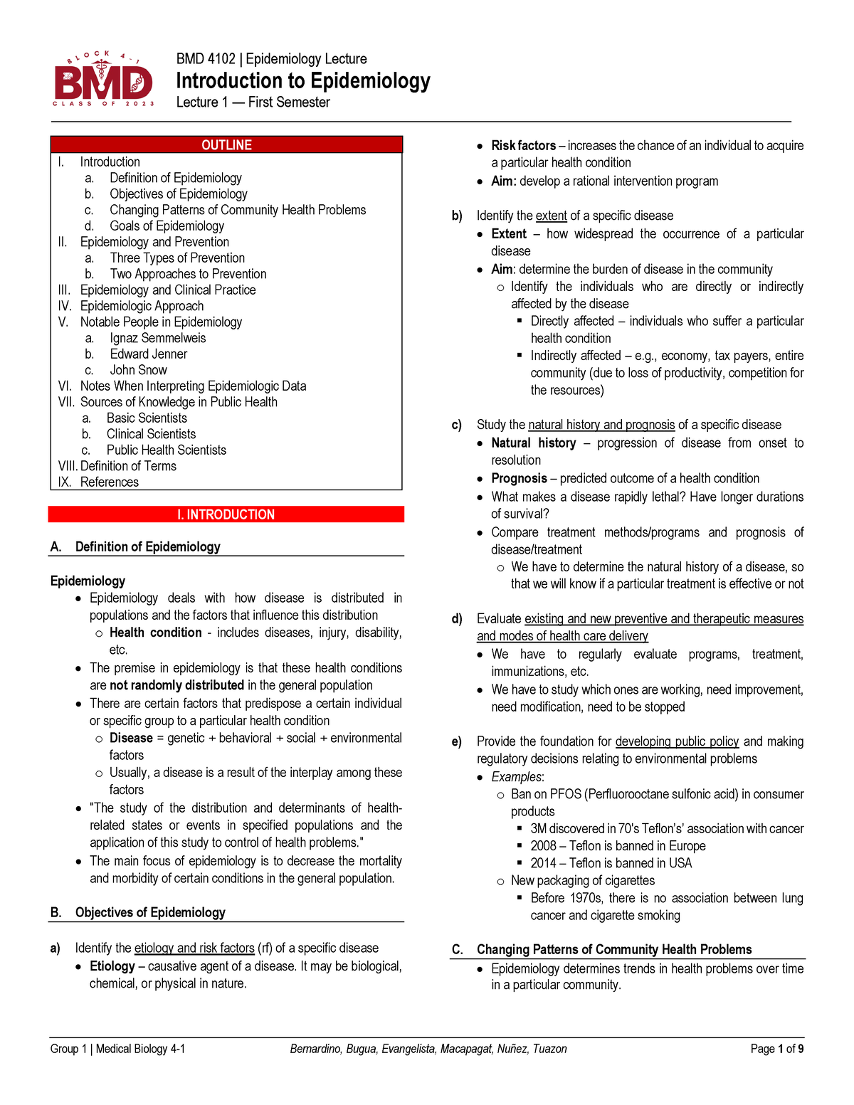 L1 Introduction To Epidemiology - BMD 4102 | Epidemiology Lecture ...