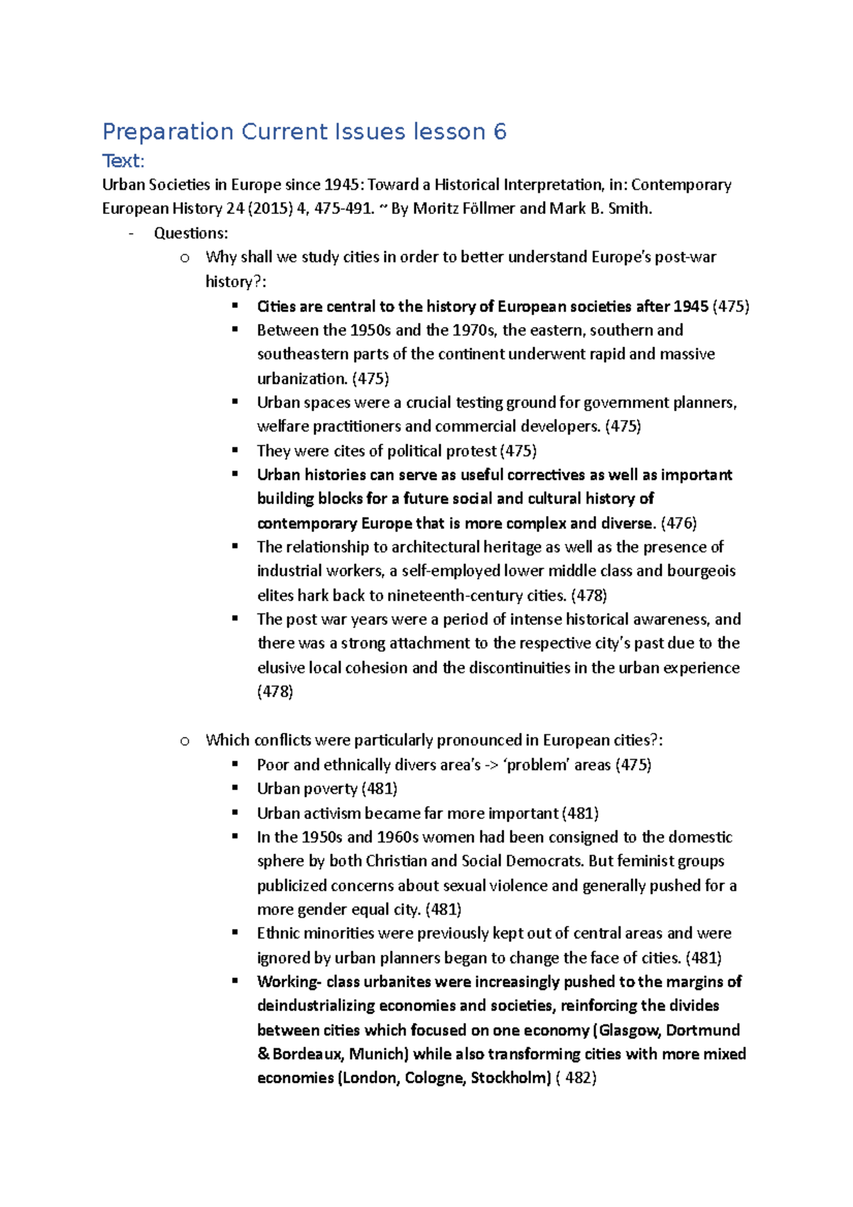 Preparation Current Issues Lesson 6 - ~ By Moritz Föllmer And Mark B ...