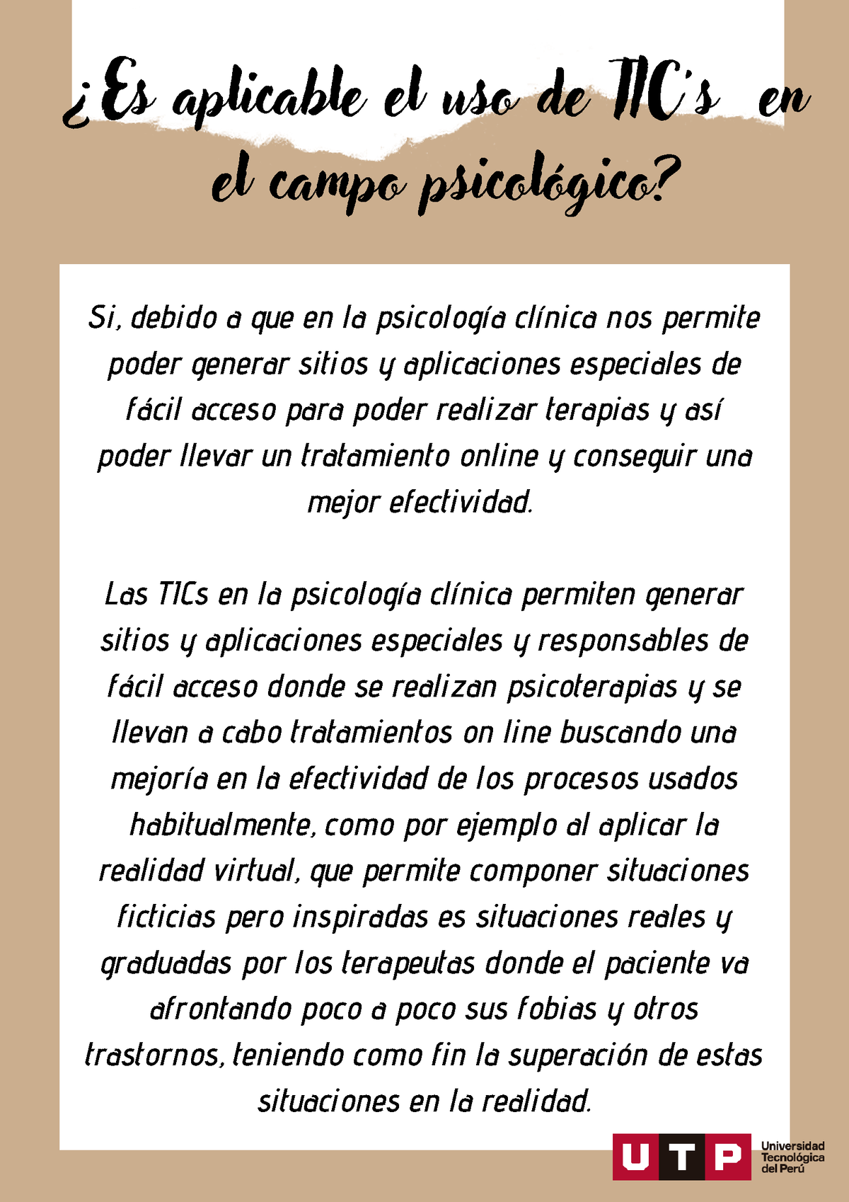 S01s2 Tarea 1 Resolver Ejercicios ¿es Aplicable El Uso De Tics En El Campo Psicológico Si 4371