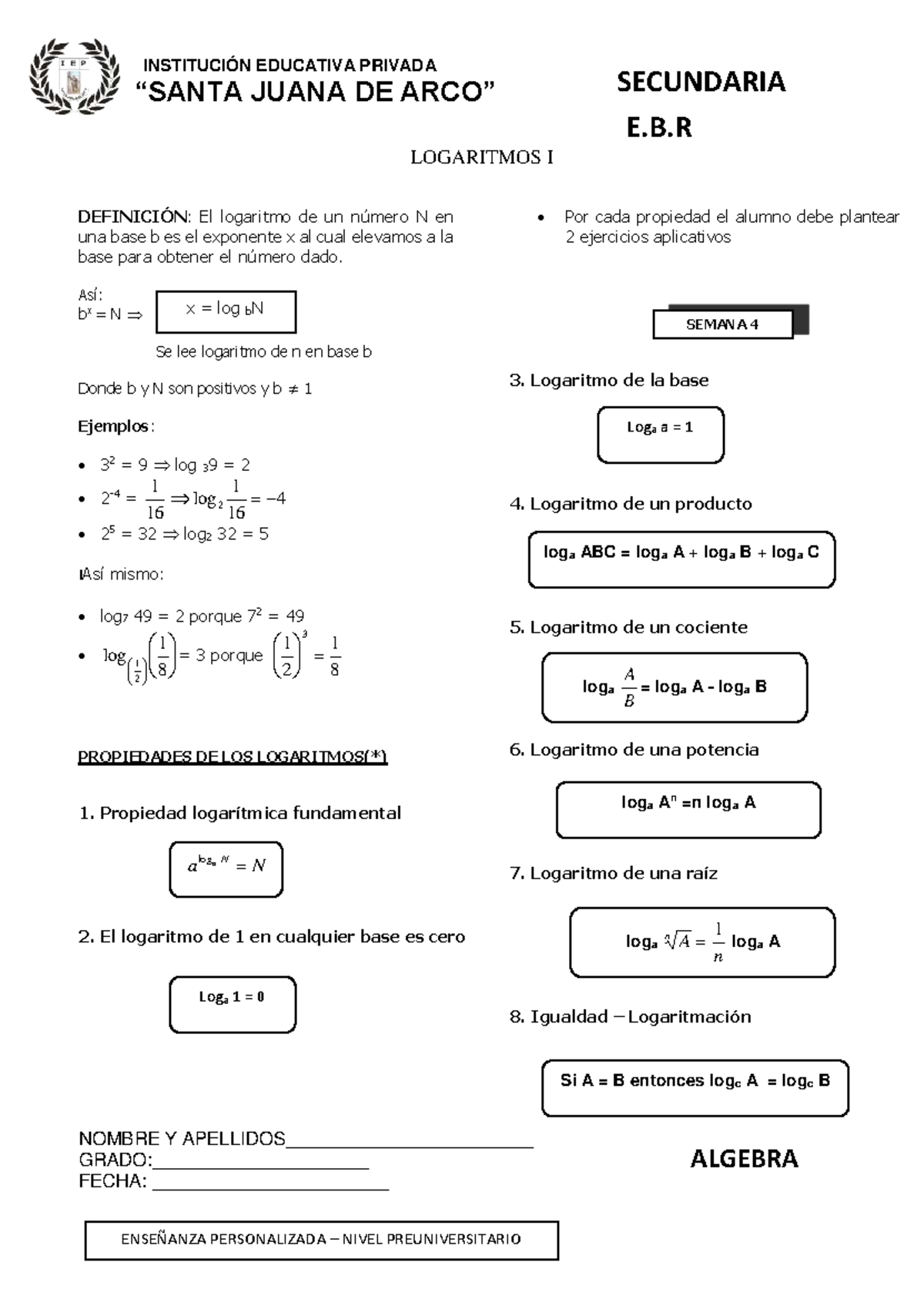 ALG sec - jdjcdjscdkj kzjnkjzdnkj dsnk - INSTITUCIÓN EDUCATIVA PRIVADA ...