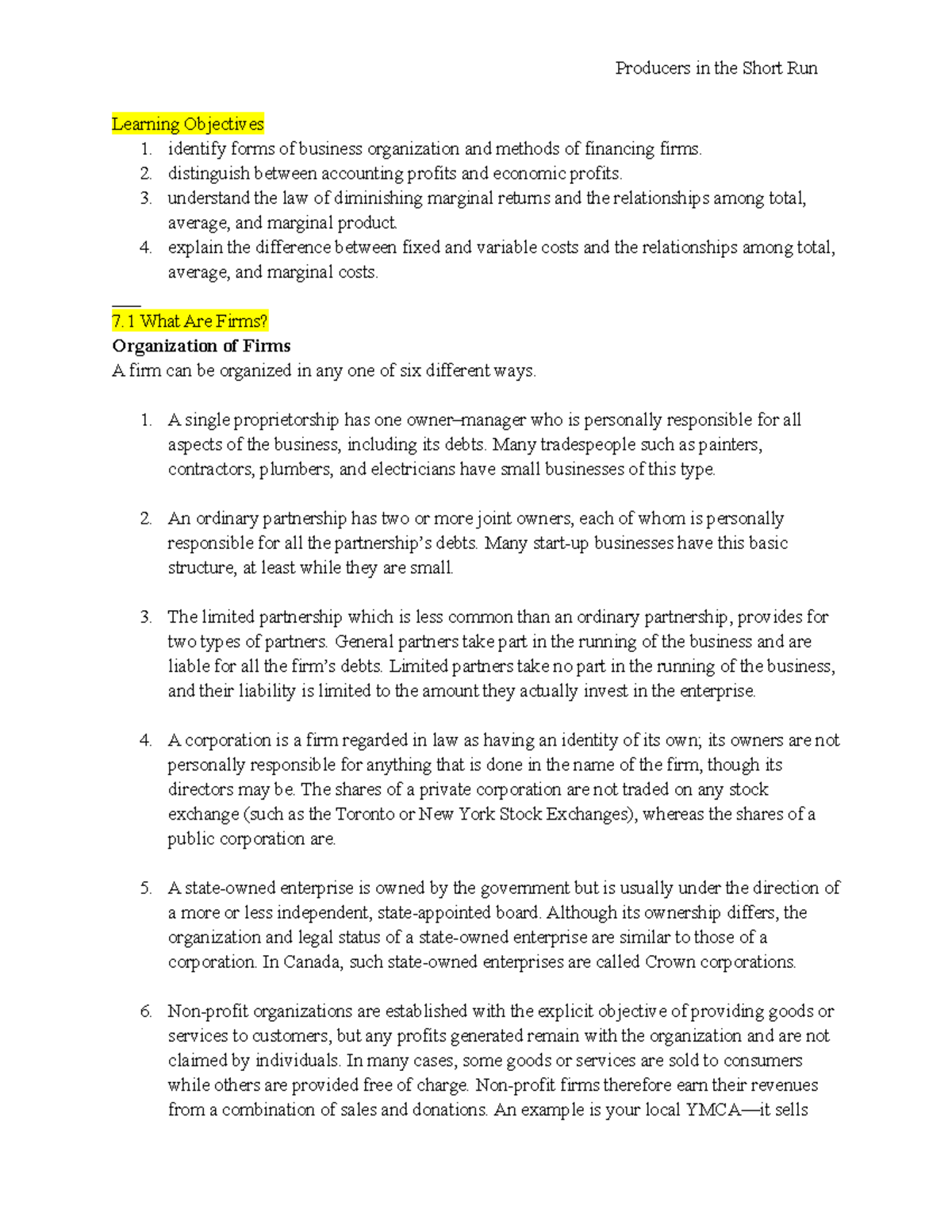 Ch 7 Reading Notes Ec1 Ec 1 Introduction To Microeconomics Studocu