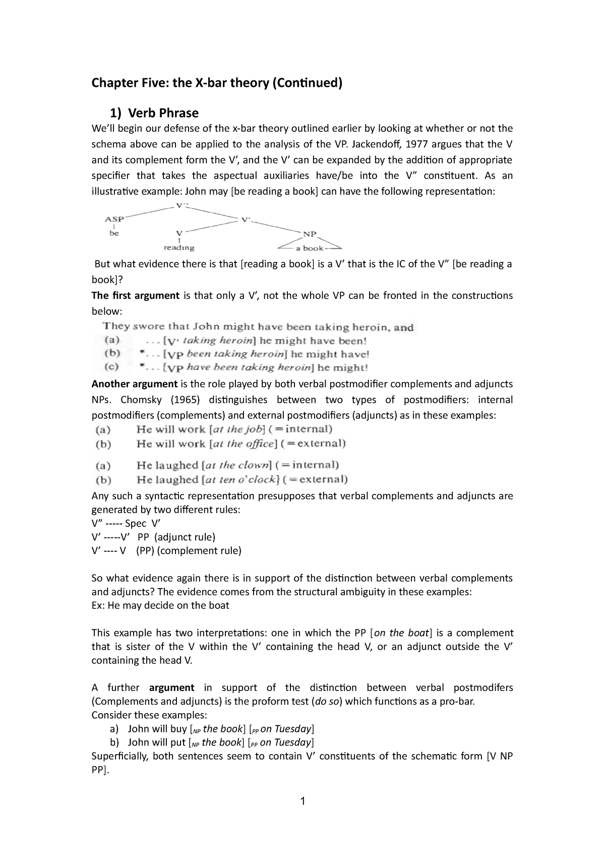 x-bar-theory-syntax-chapter-five-the-x-bar-theory-continued-1