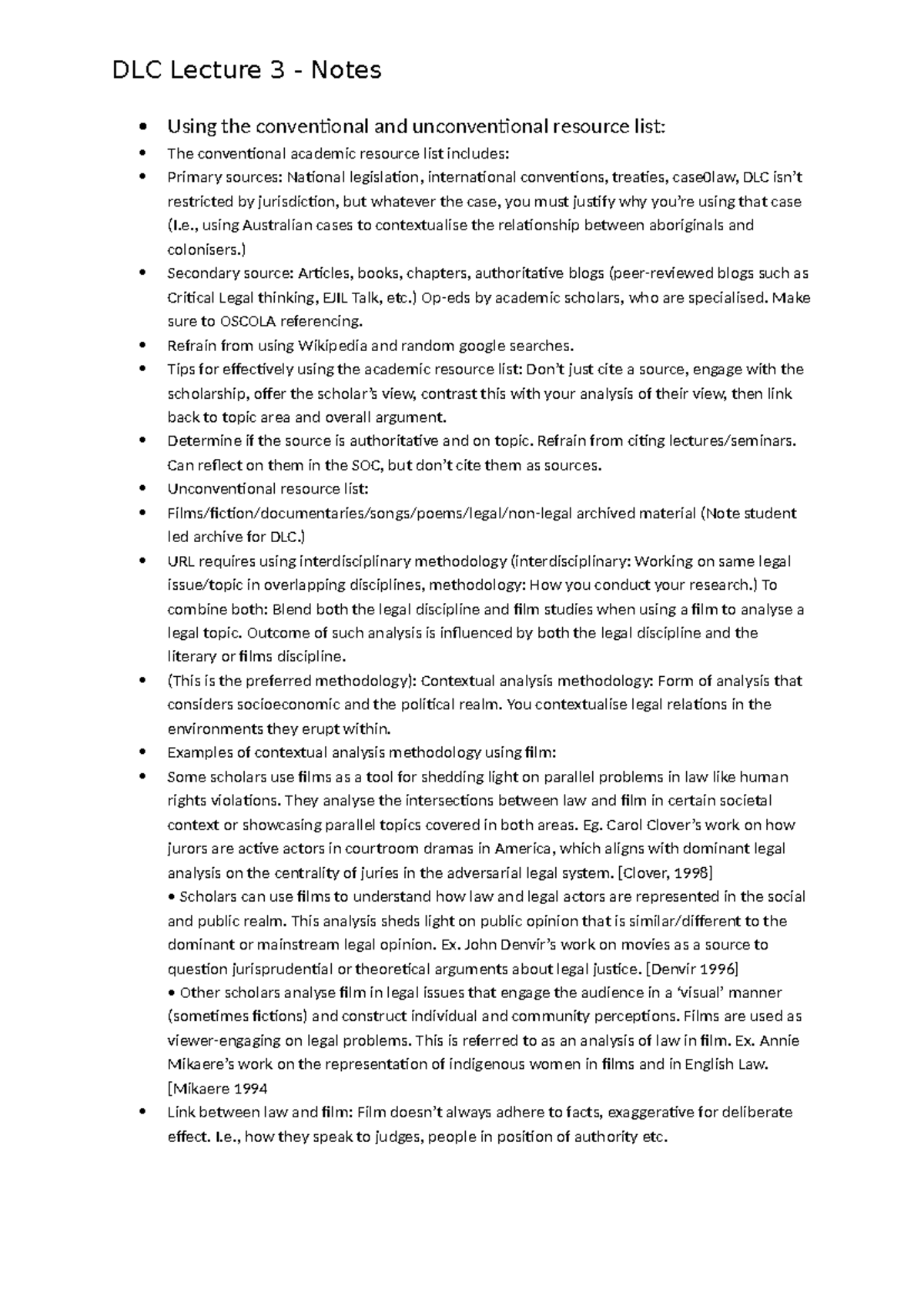 DLC Lecture 4 Notes - DLC Lecture 3 - Notes Using the conventional and ...