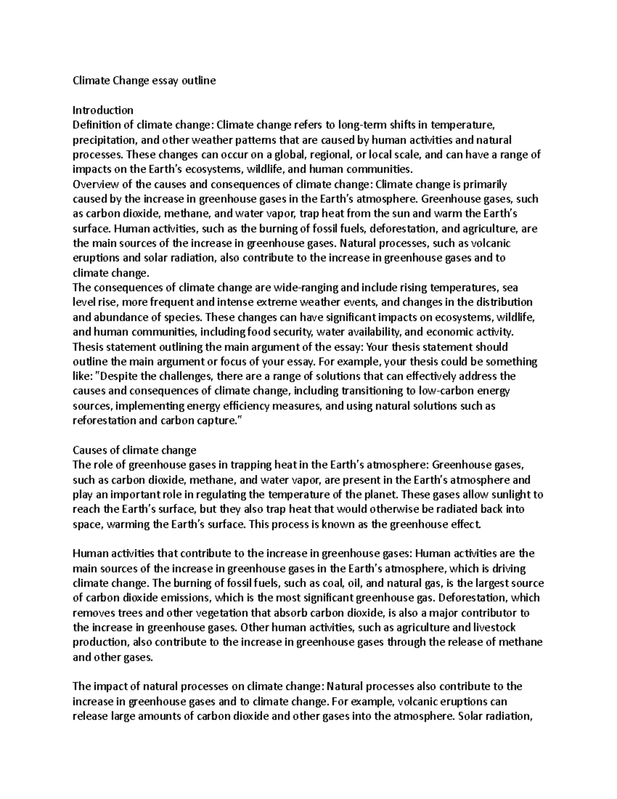 introduction about climate change essay