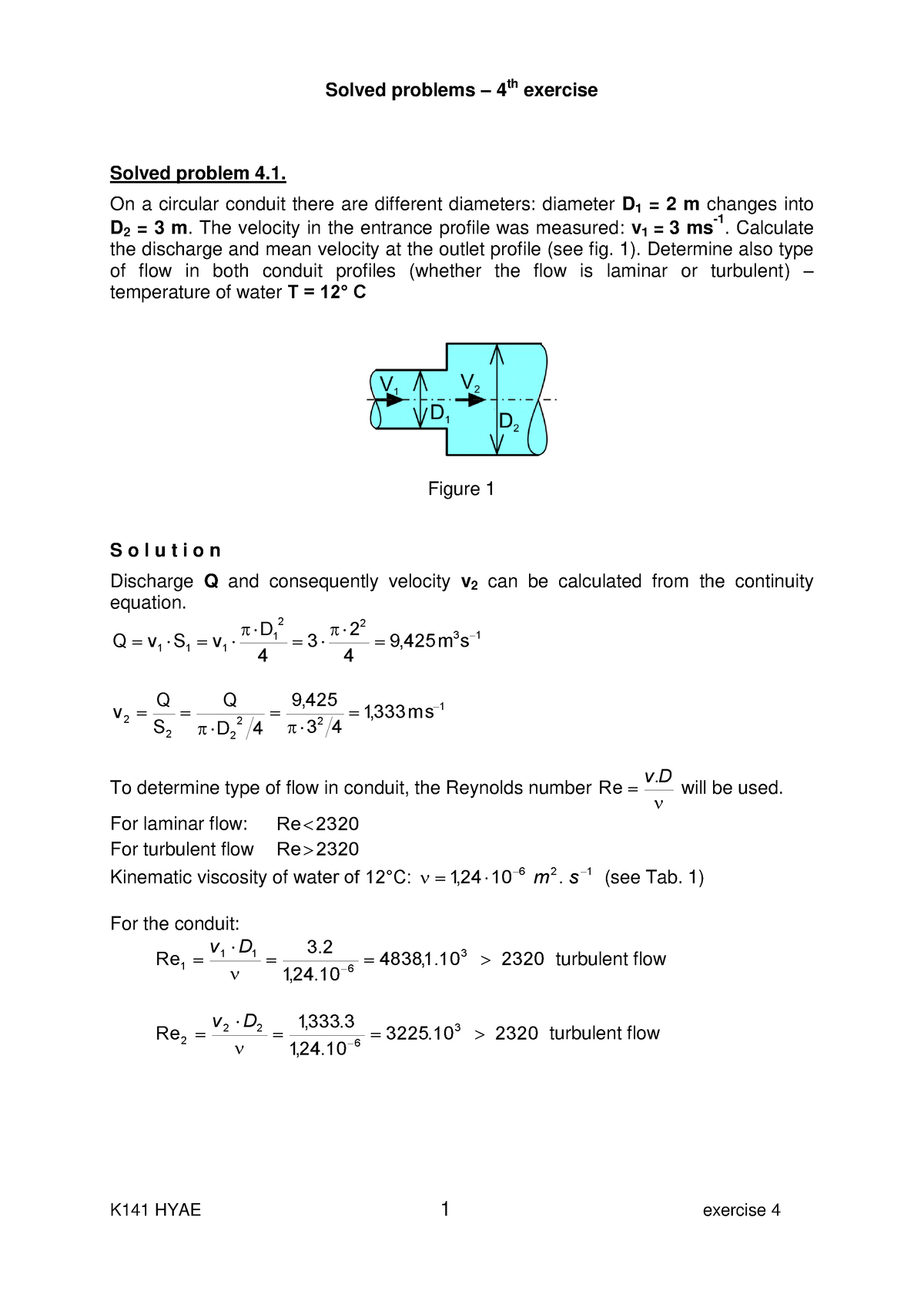 Scribd - Hydraulics - Solved Problems – 4 Th Exercise Solved Problem 4 ...