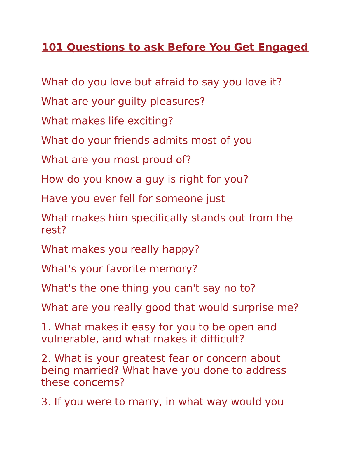 101 Questions Before You Get Engaged – Unlocking the Secrets to a Thriving Relationship