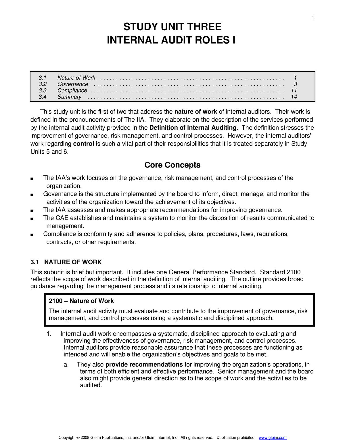 Summary Unit 3 - CIA Exam - STUDY UNIT THREE INTERNAL AUDIT ROLES I 3 ...