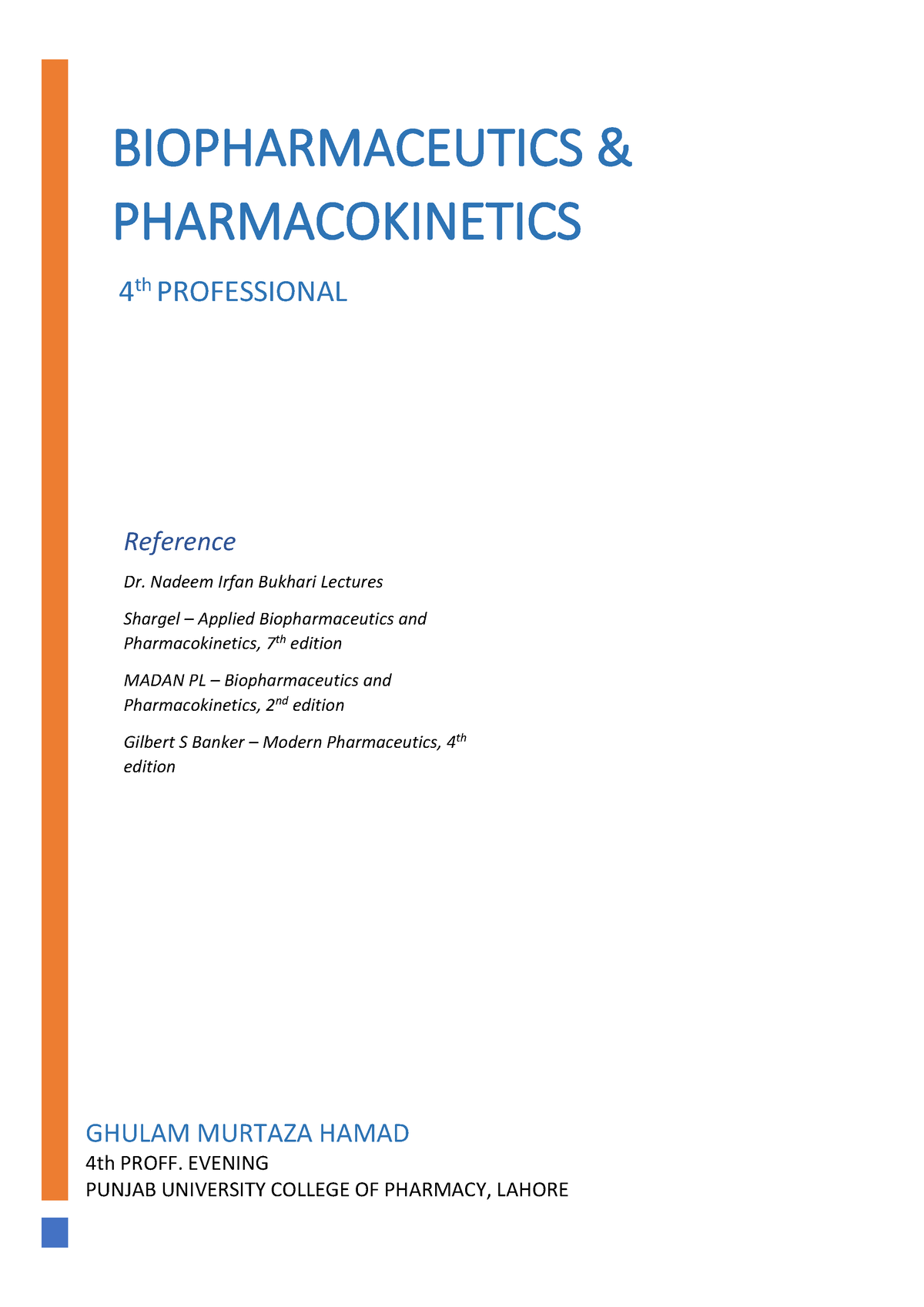 Biopharmaceuticscompletenotes-210115152055 - B Pharm - BIT Mesra - Studocu