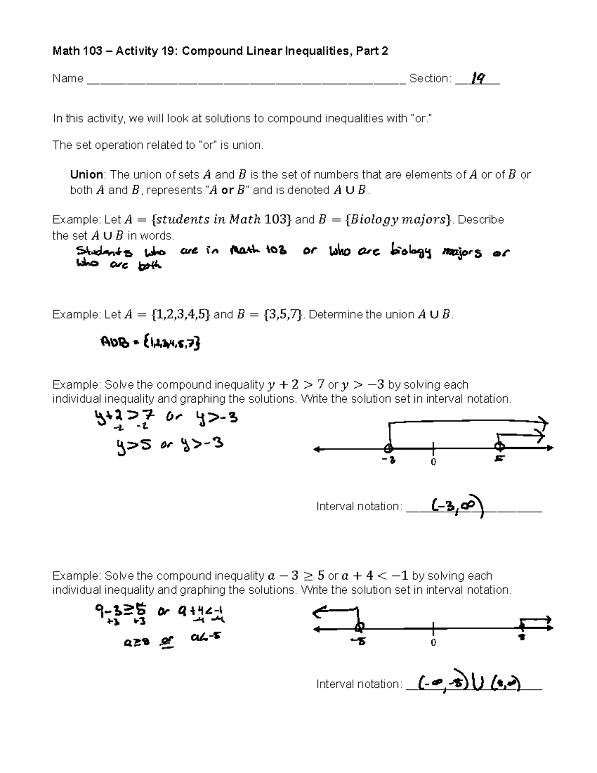 Activity+19+-+Compound+Linear+Inequalities+Part+2 - Math 103 – Activity ...